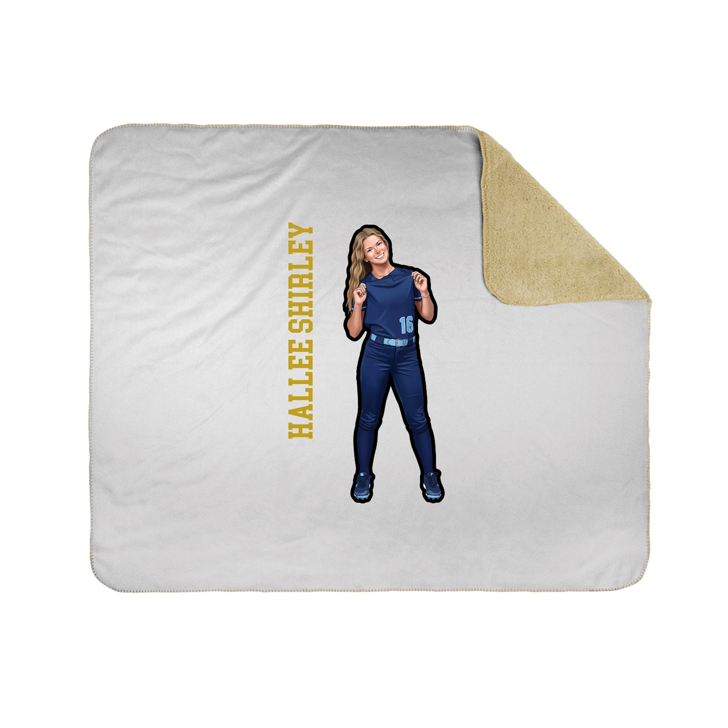 Throw Blanket — Name Vertical in White