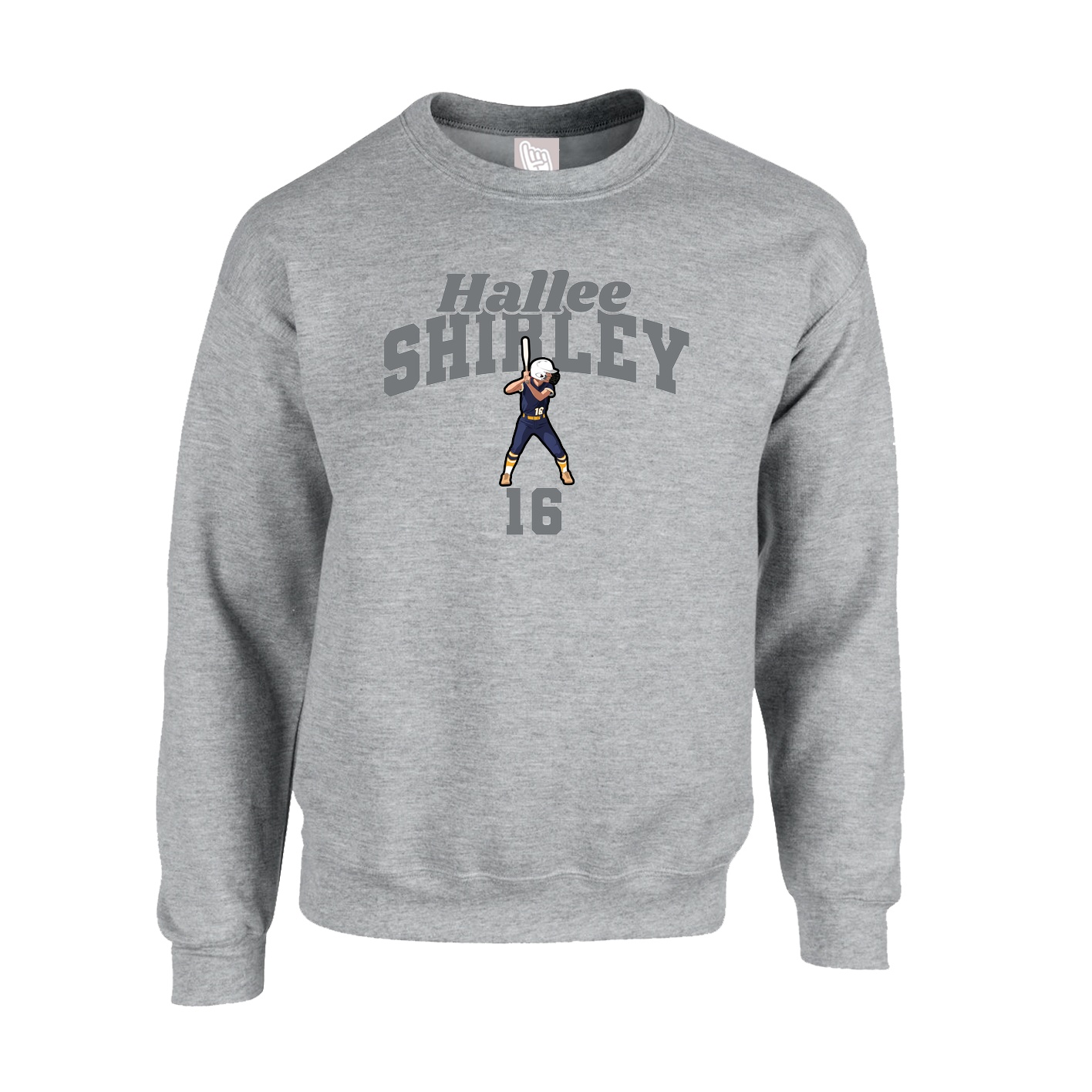 Fleece Crew — Signature Arch in Grey