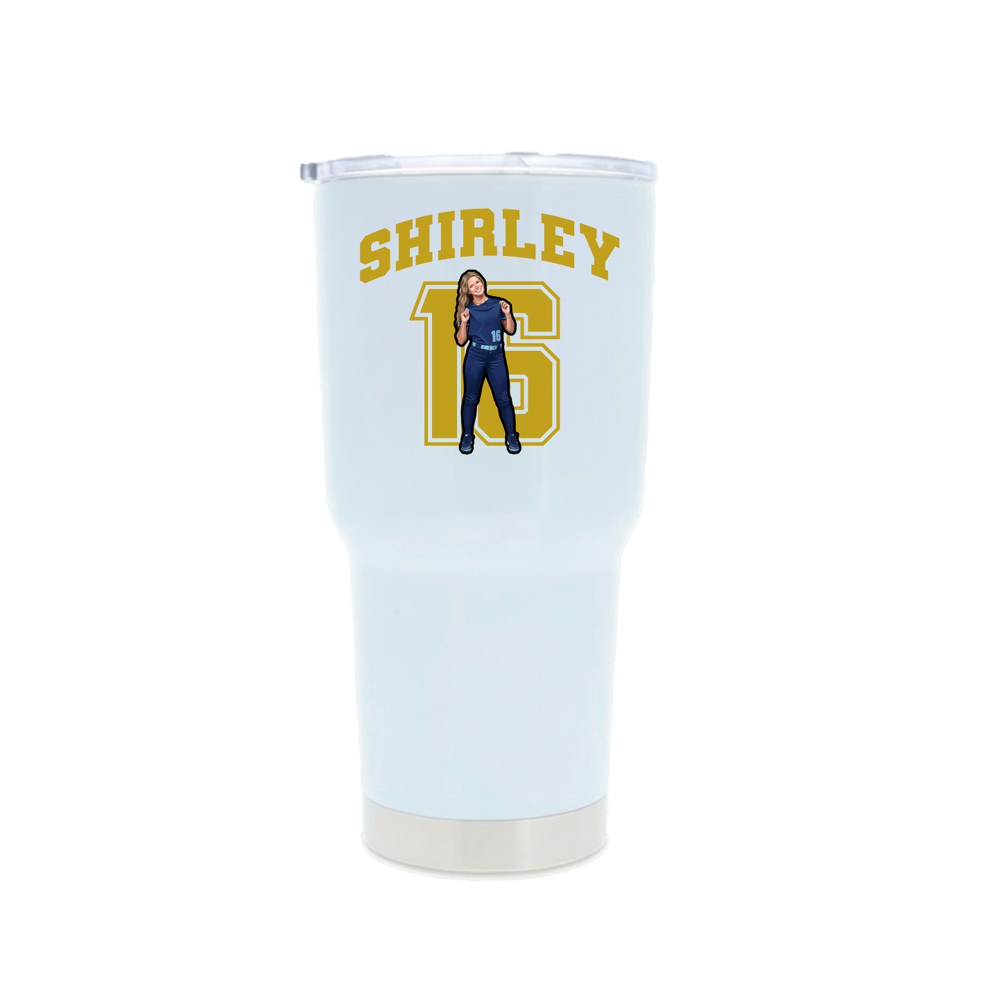 30oz Stainless Steel Tumbler — Number in White
