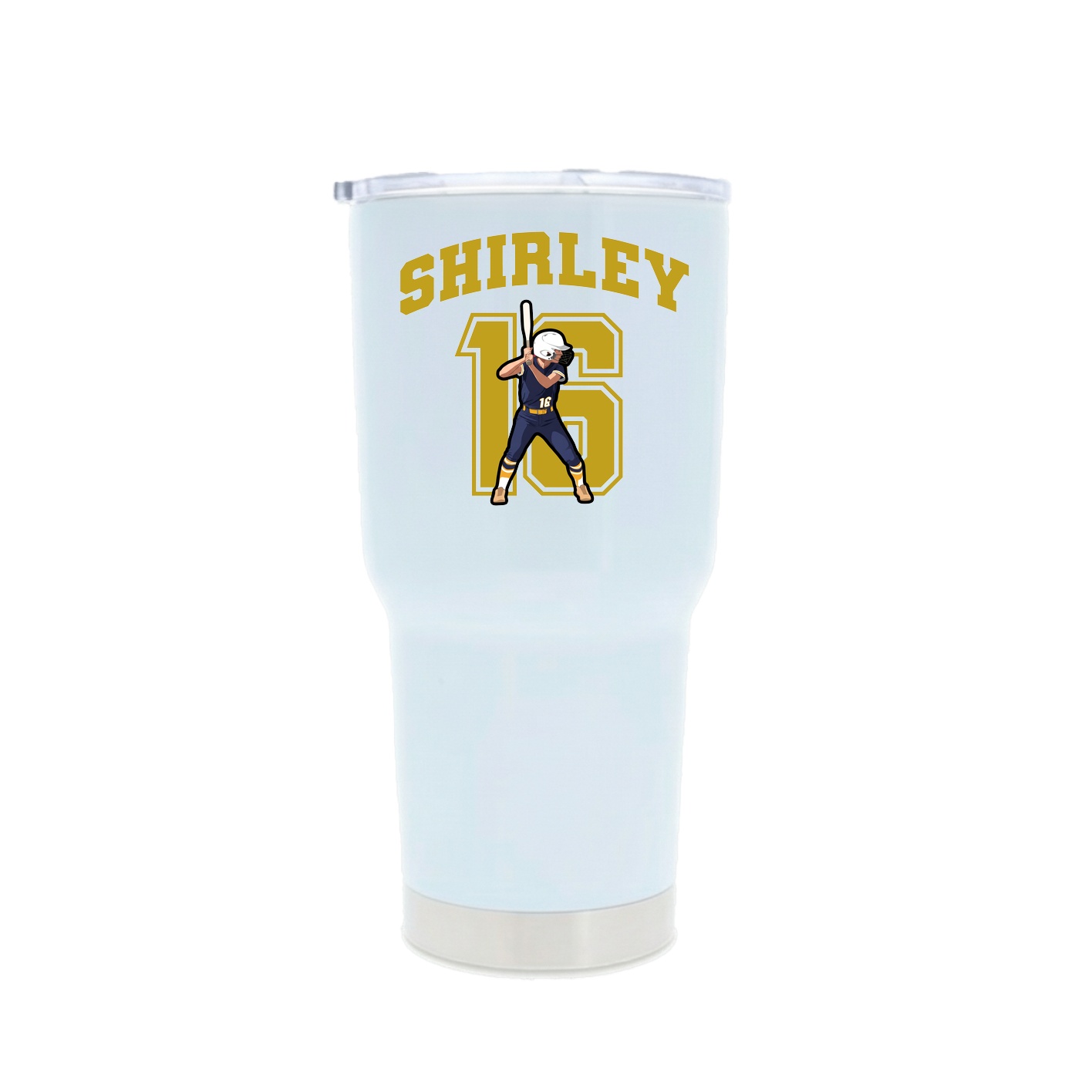 30oz Stainless Steel Tumbler — Number in White