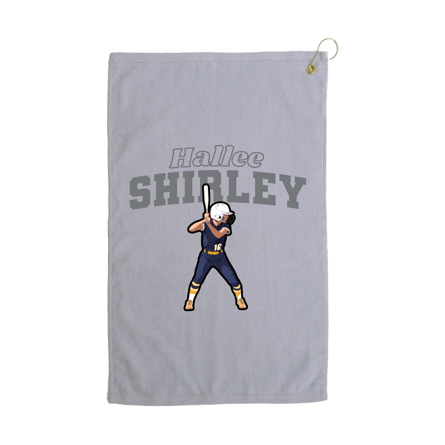 Golf Towel — Name Arch in Grey