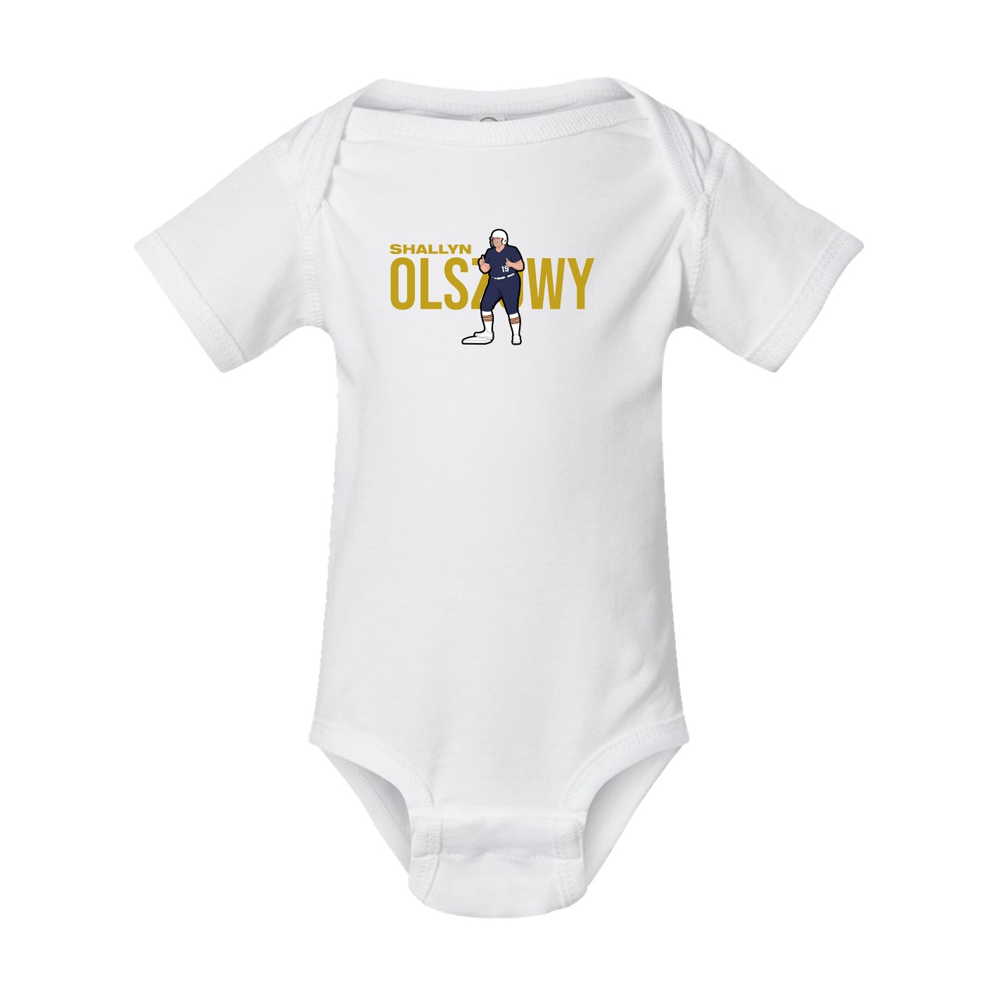 Baby Onesie — Player Name in White