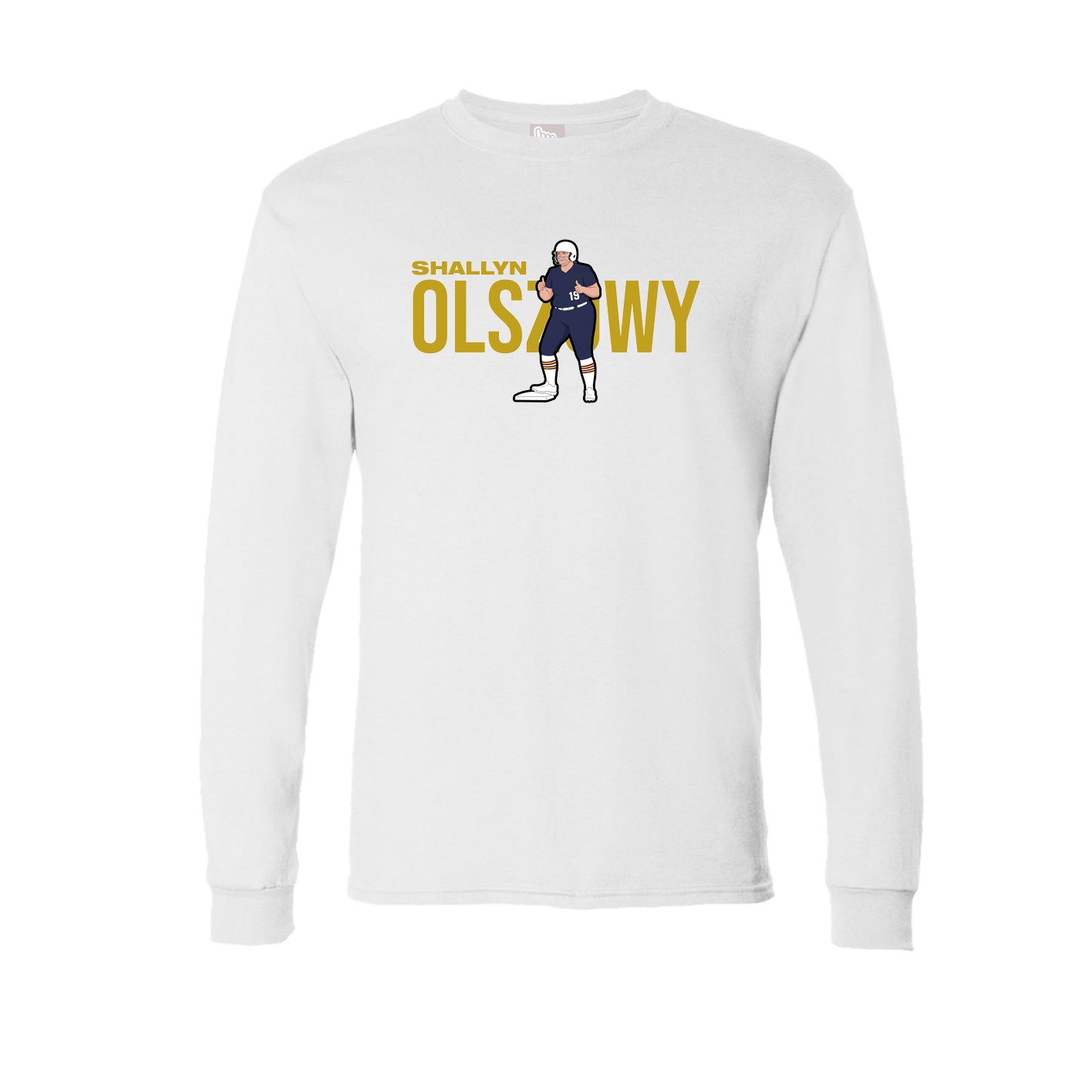 Long Sleeve Tee — Player Name in White