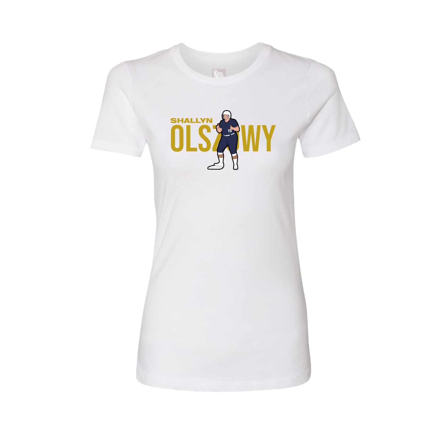 Fitted Women's Tee — Player Name in White