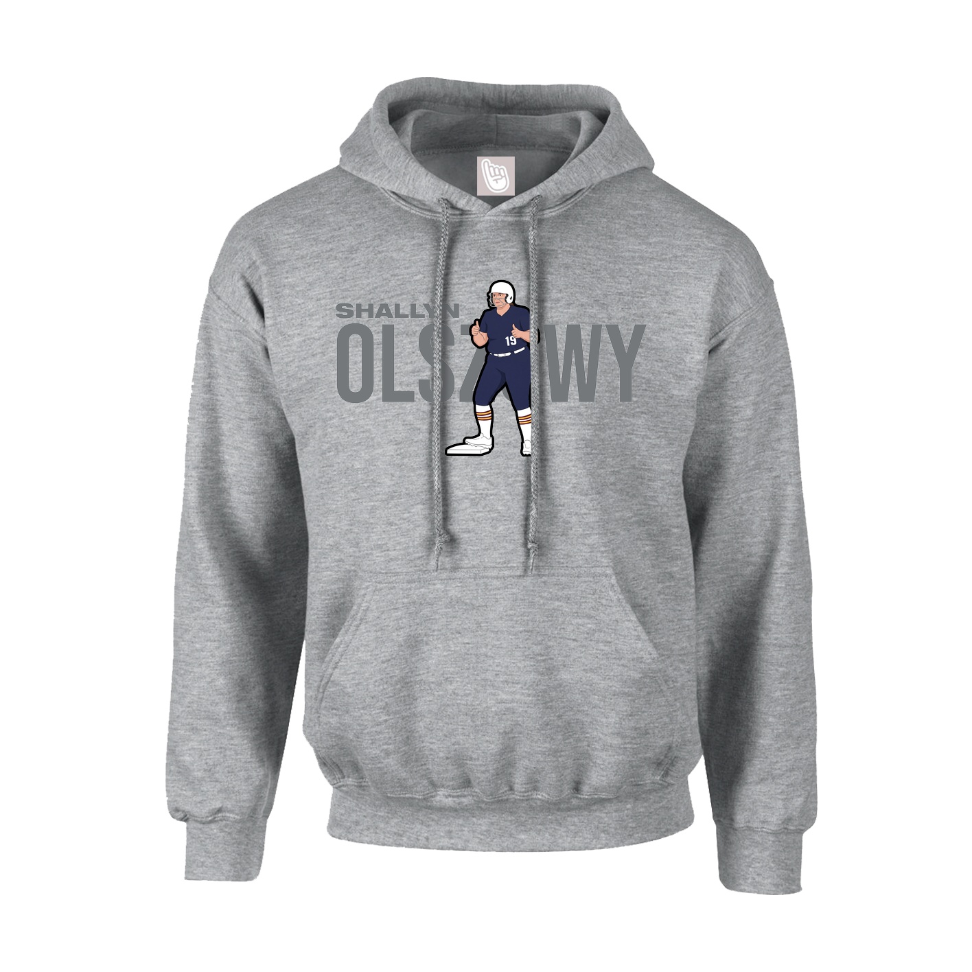 Hoodie — Player Name in Grey