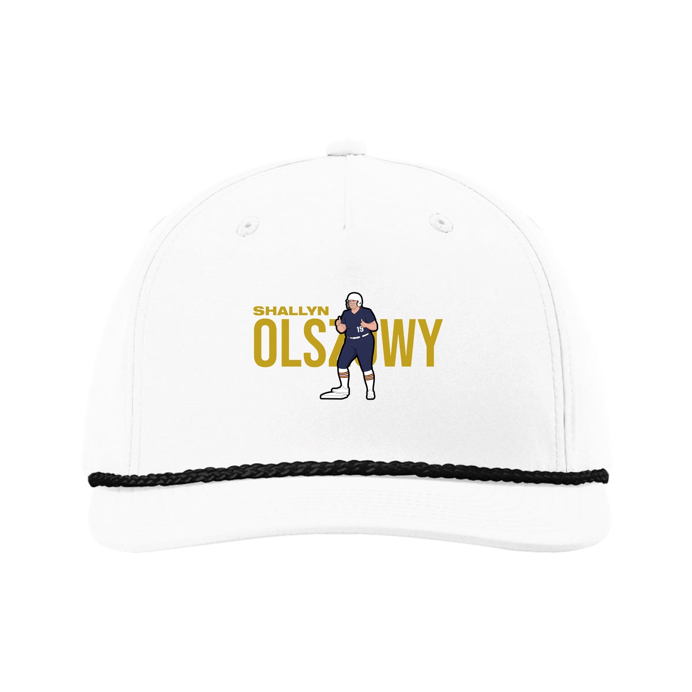 Five-Panel Classic Rope Cap — Player Name in White