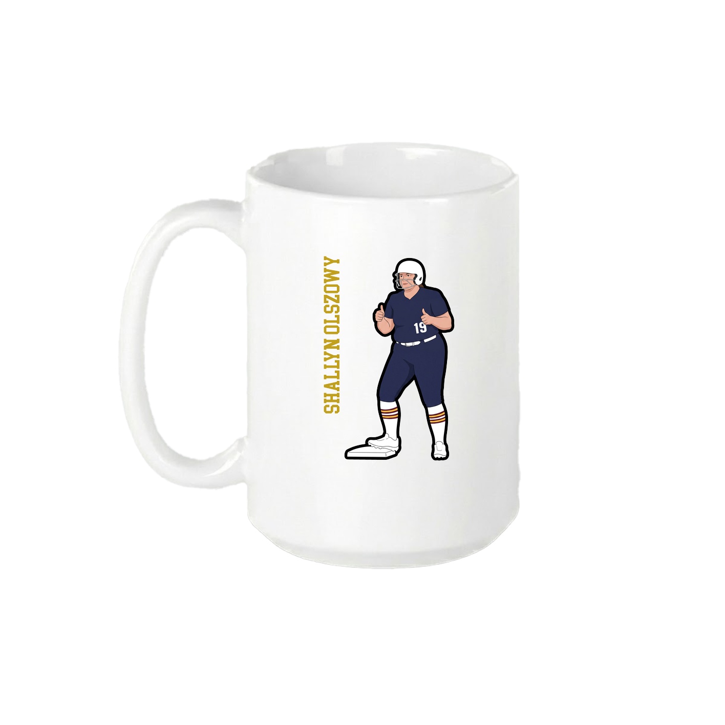 15oz Coffee Mug — Name Vertical in White