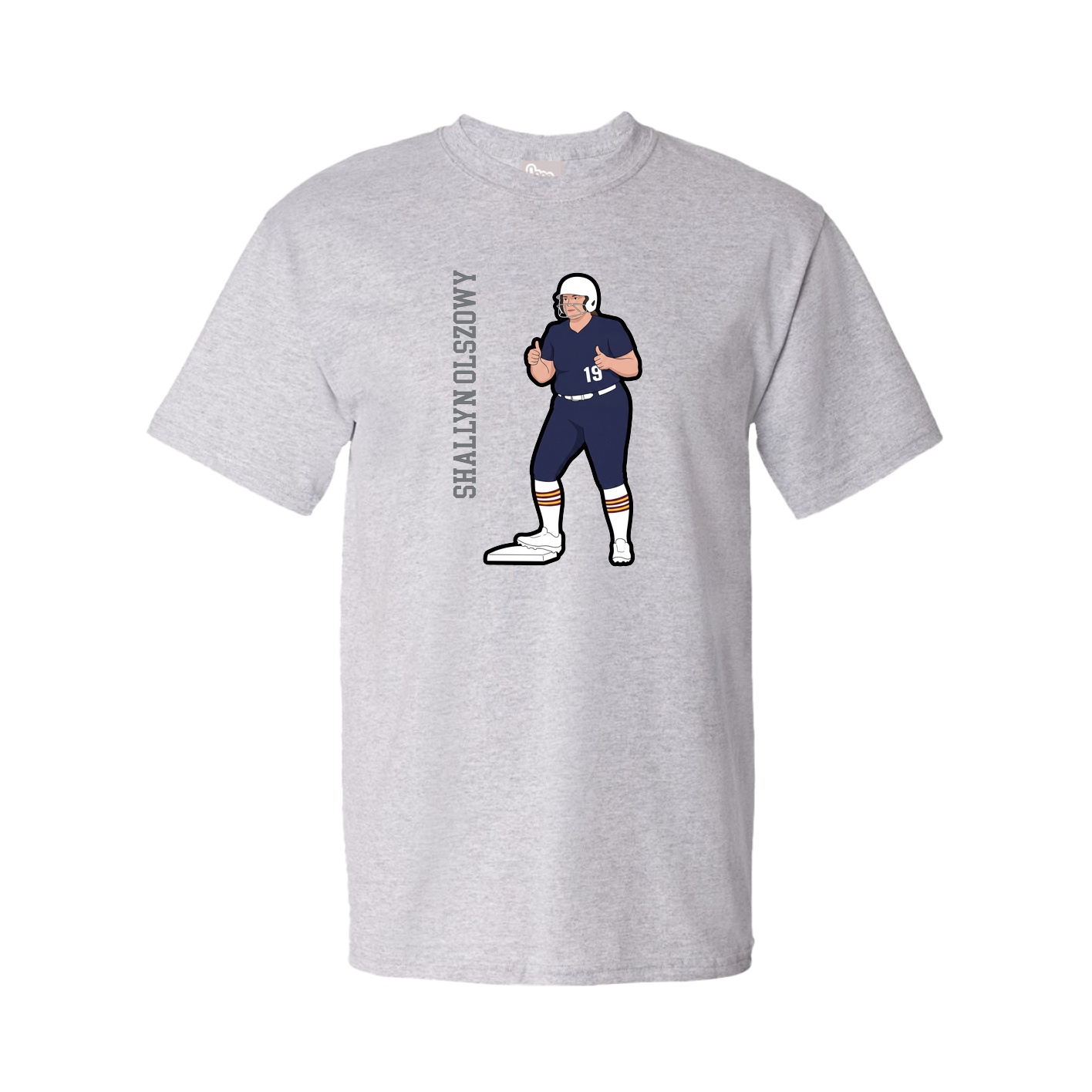 Tee — Name Vertical in Grey