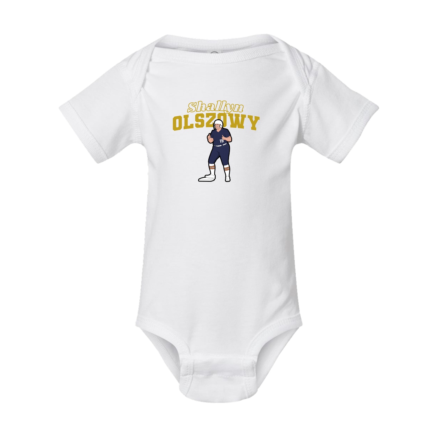 Baby Onesie — Name Arch in White