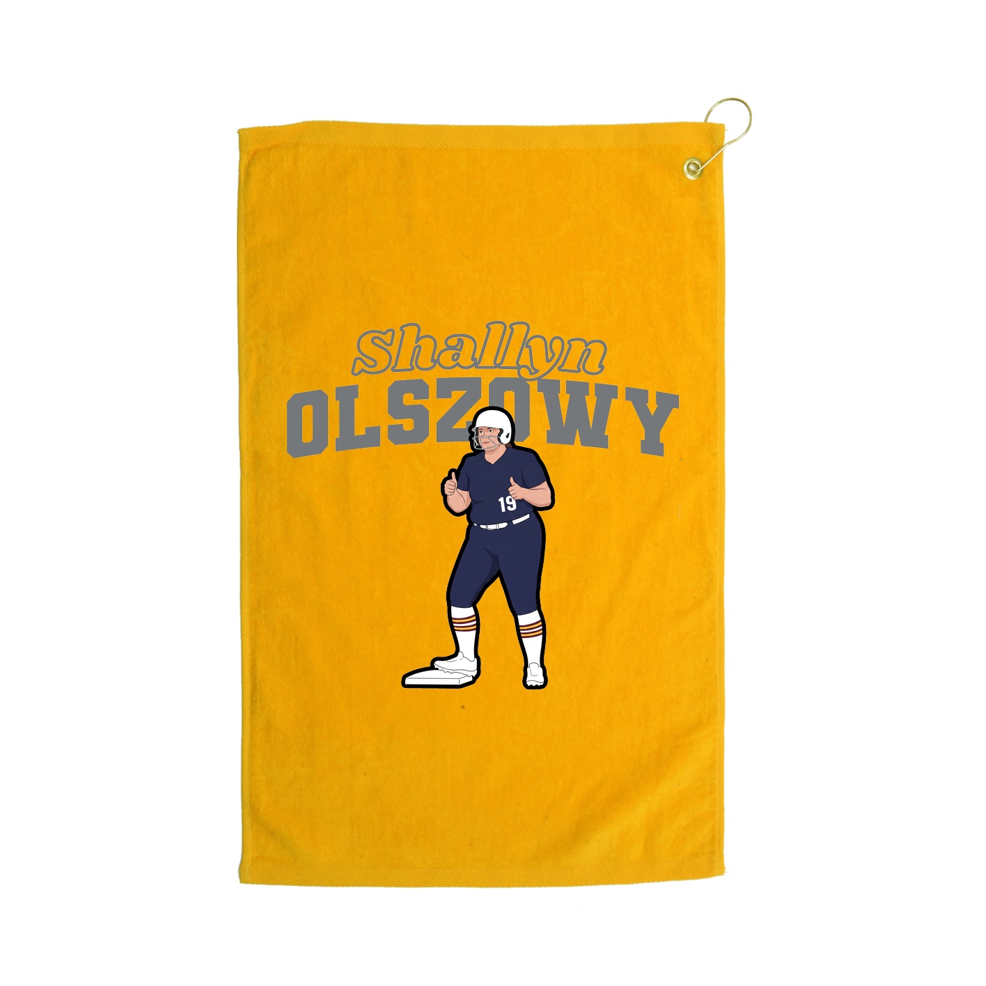 Golf Towel — Name Arch in Gold