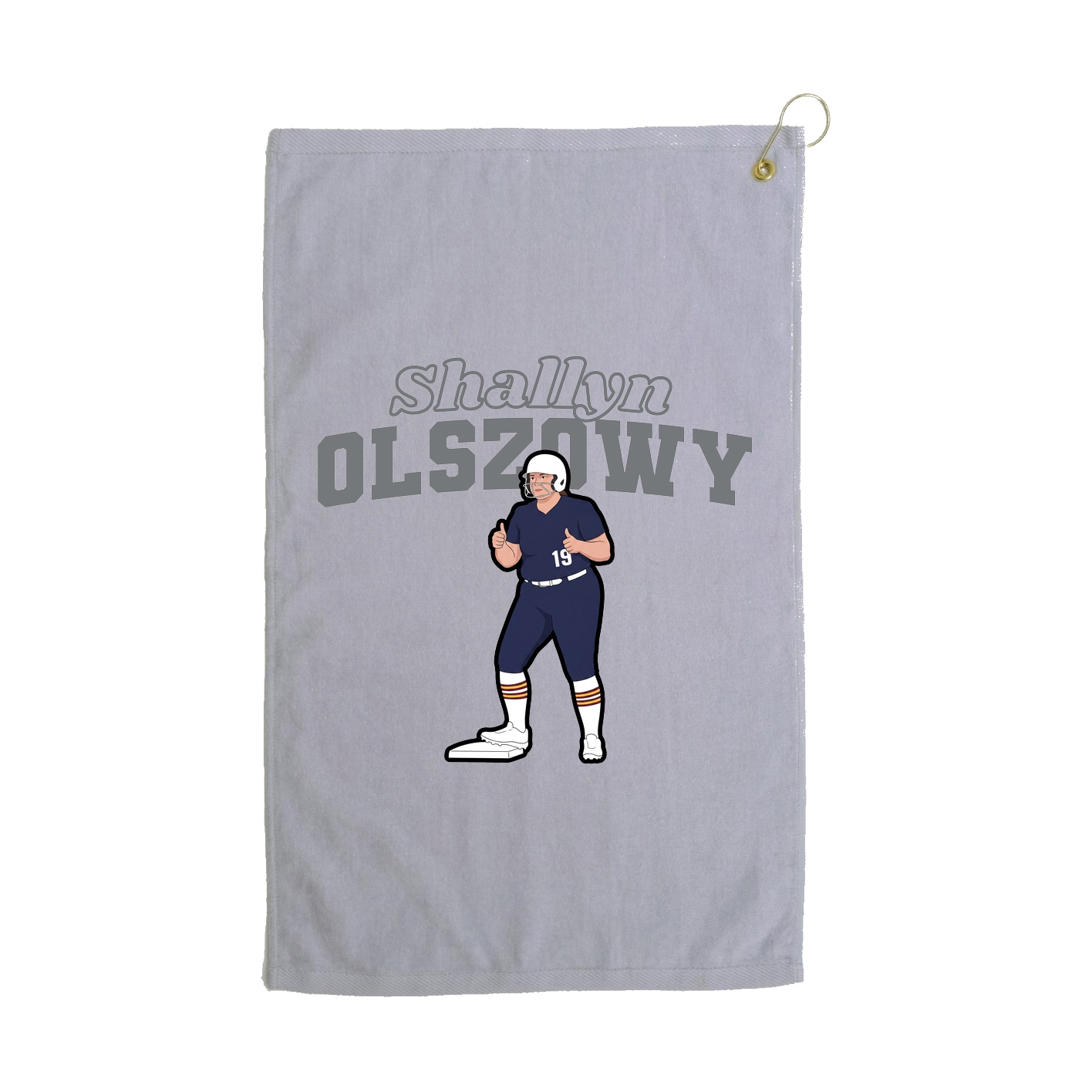 Golf Towel — Name Arch in Grey