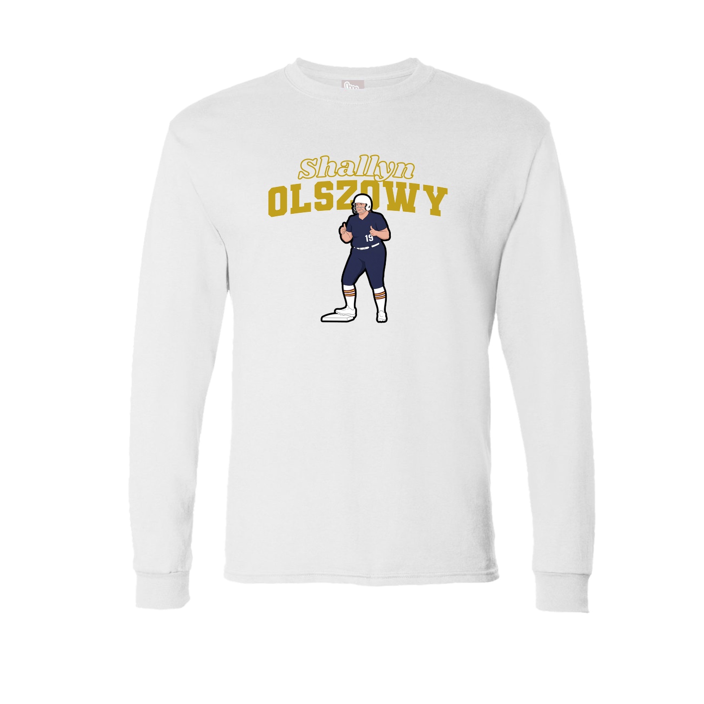 Long Sleeve Tee — Name Arch in White