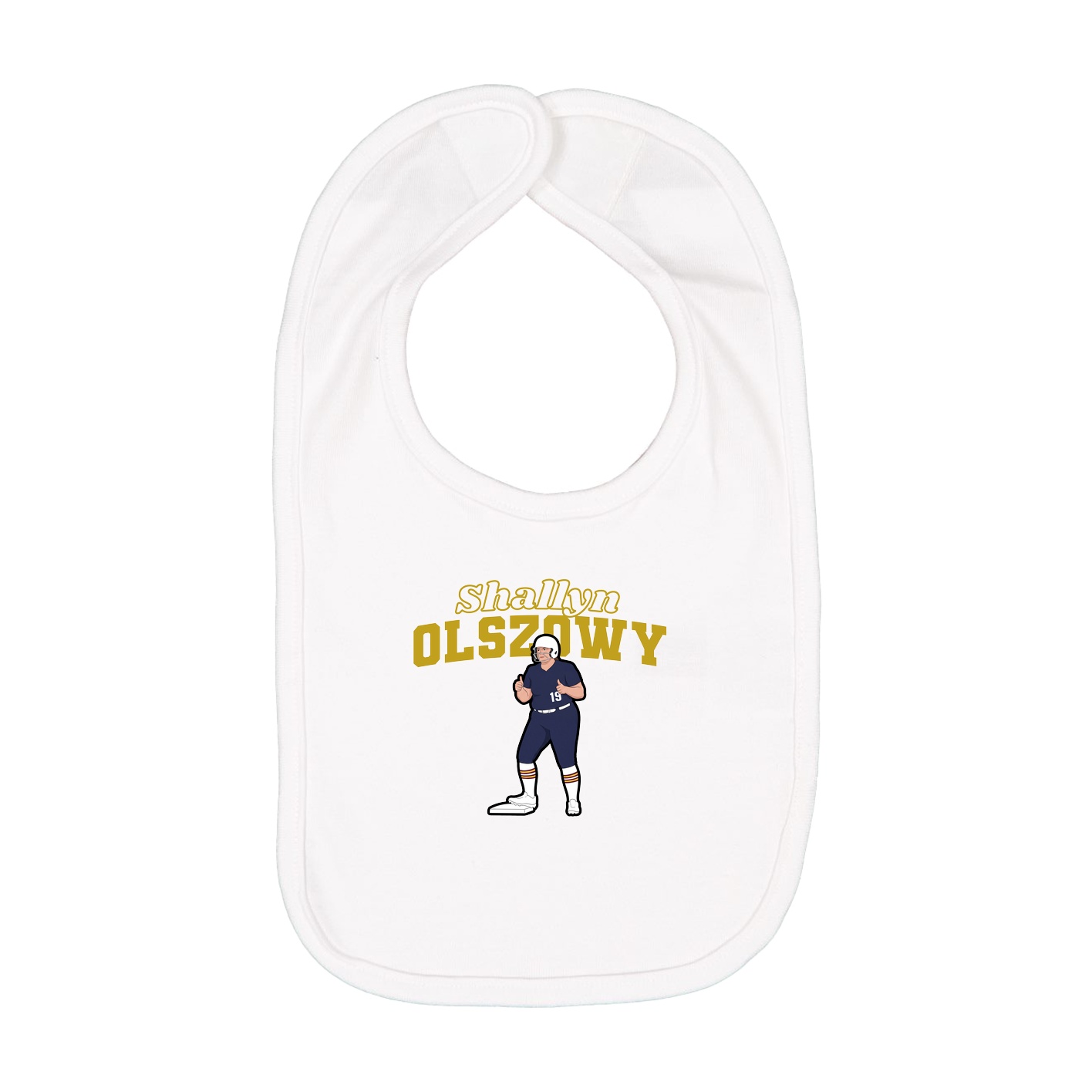 Infant Bib — Name Arch in White