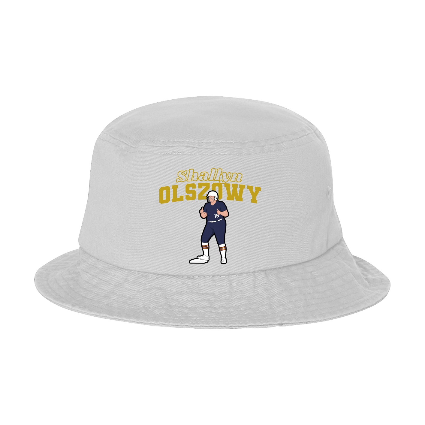 Bucket Cap — Name Arch in White
