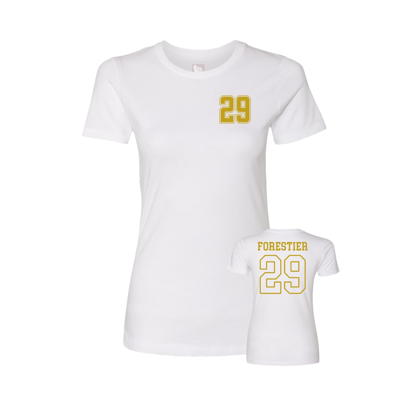 Fitted Women's Tee — Chest Back in White