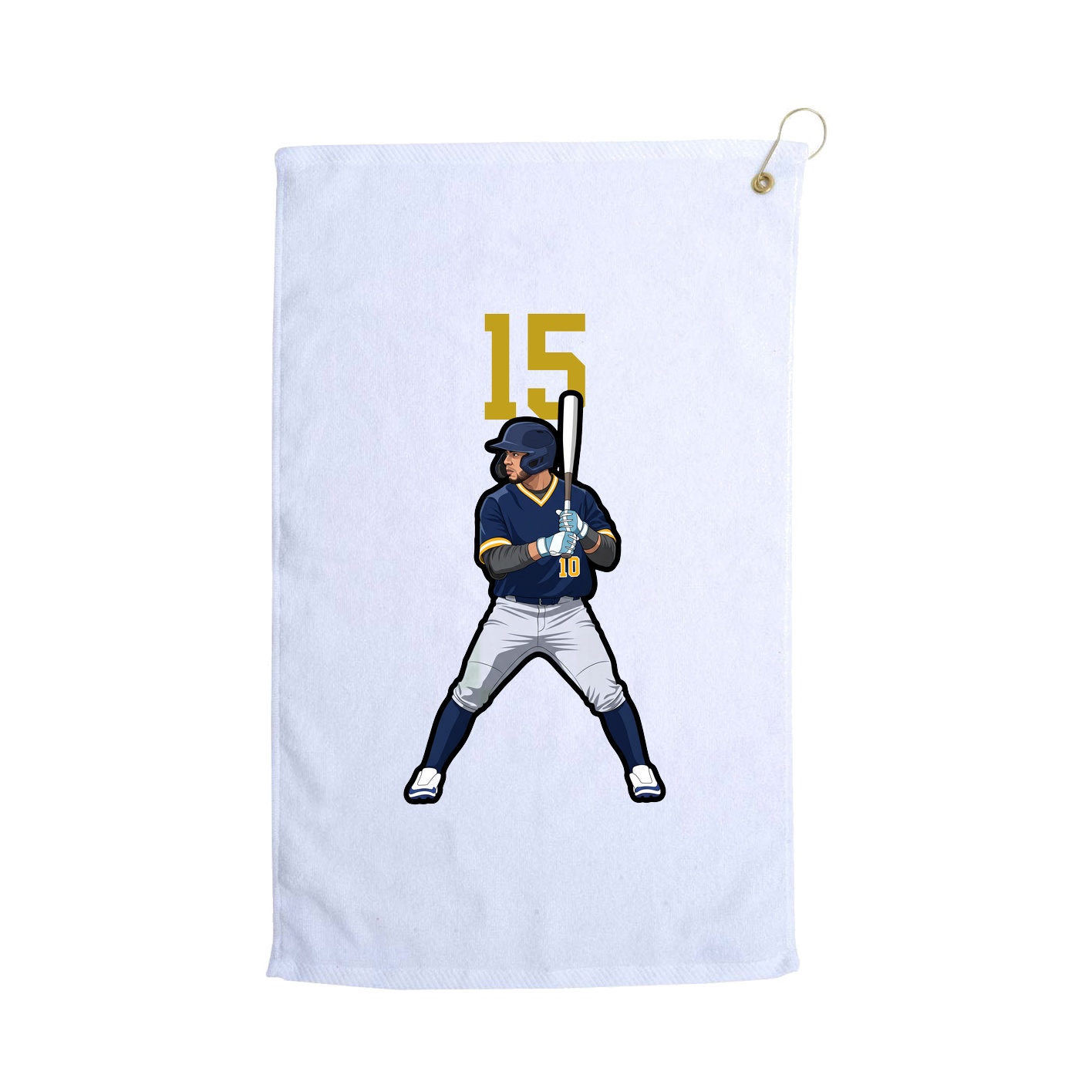 Golf Towel — Number Top in White