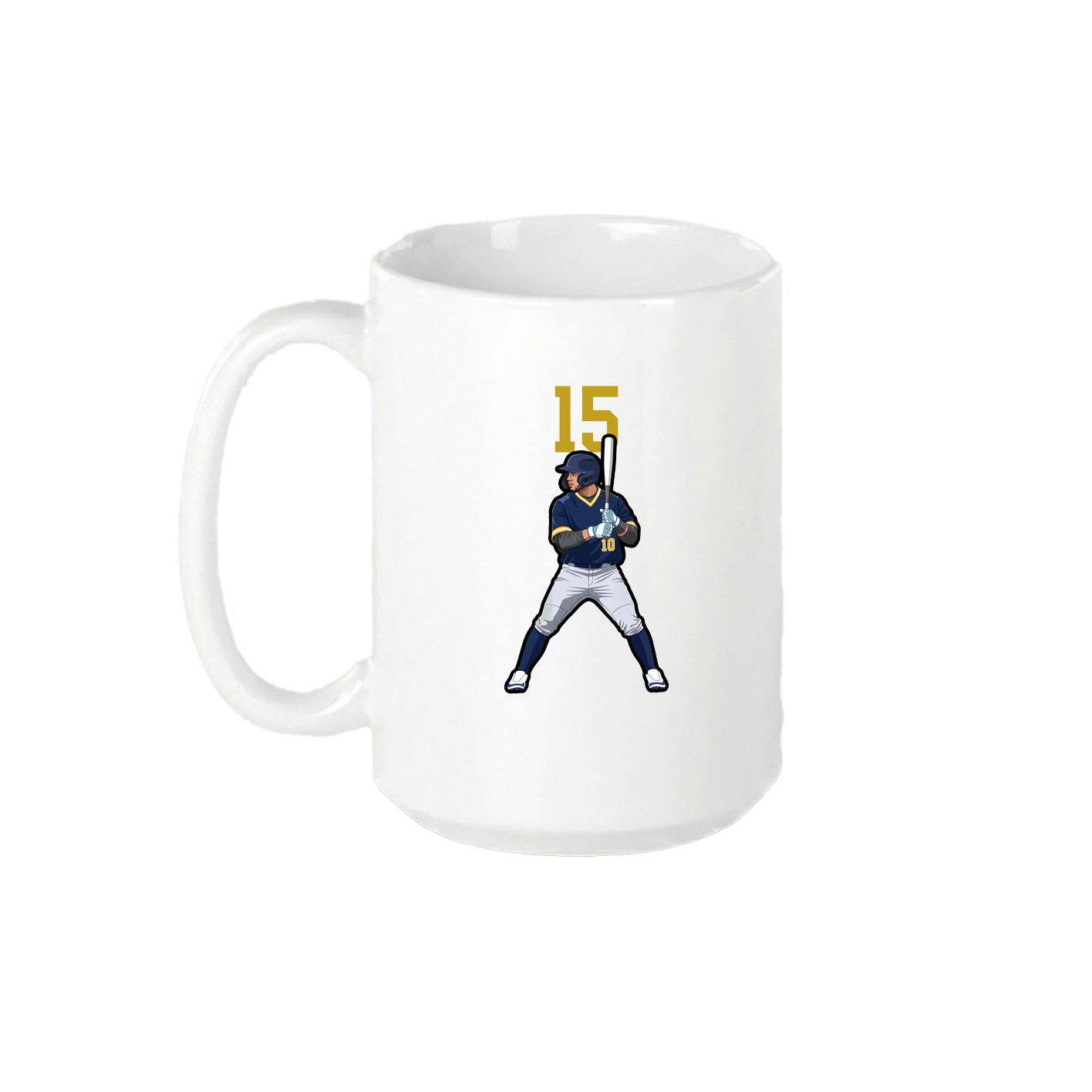 15oz Coffee Mug — Number Top in White