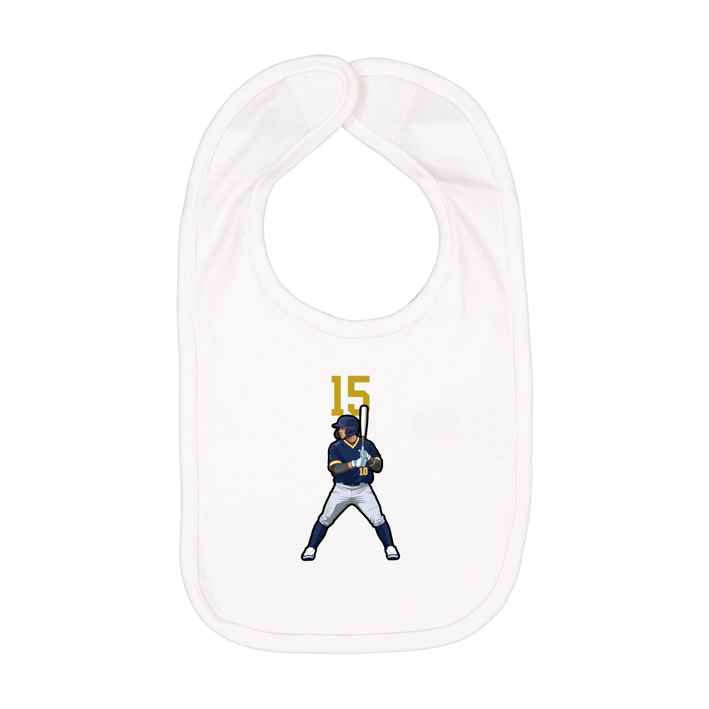 Infant Bib — Number Top in White