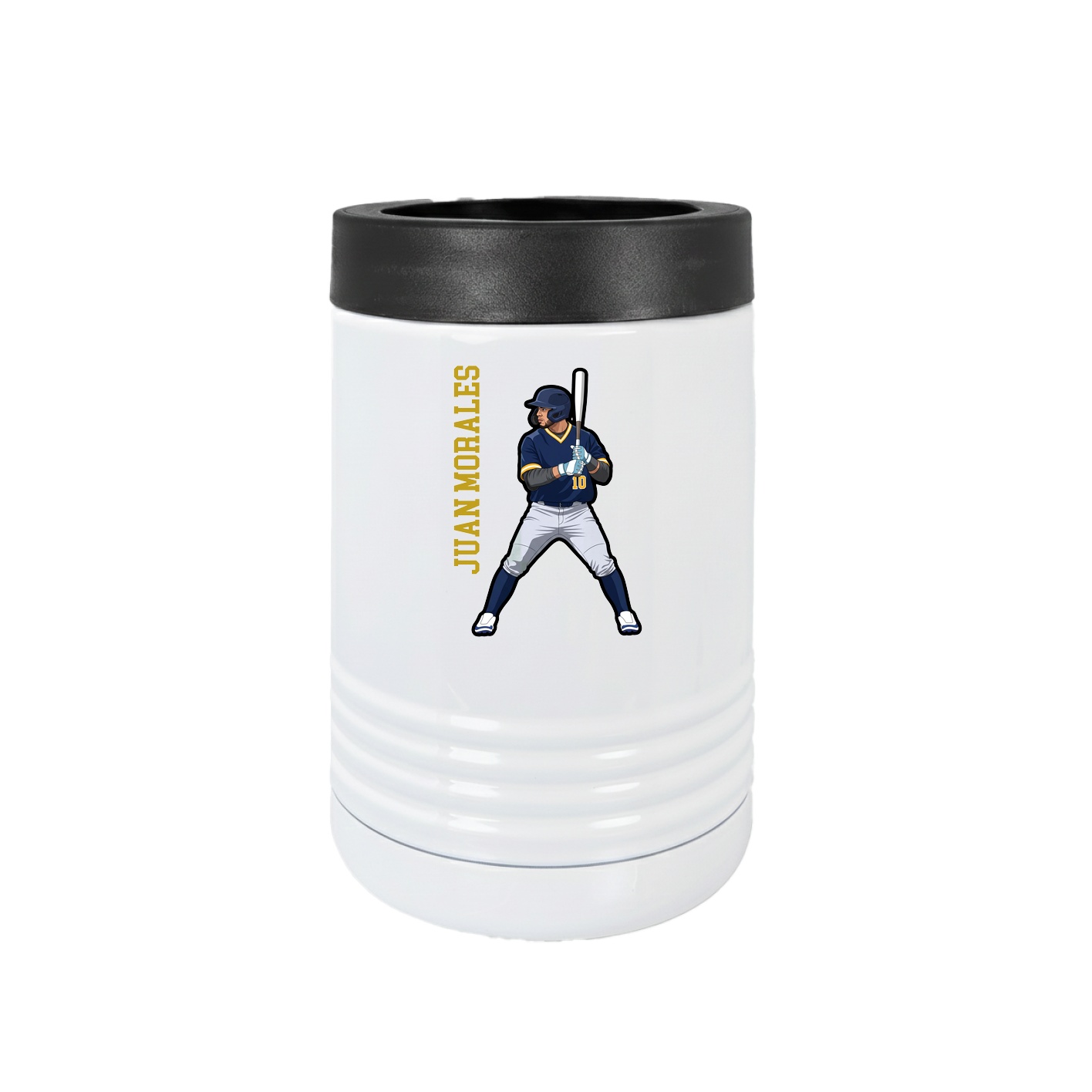 Beverage Holder — Name Vertical in White