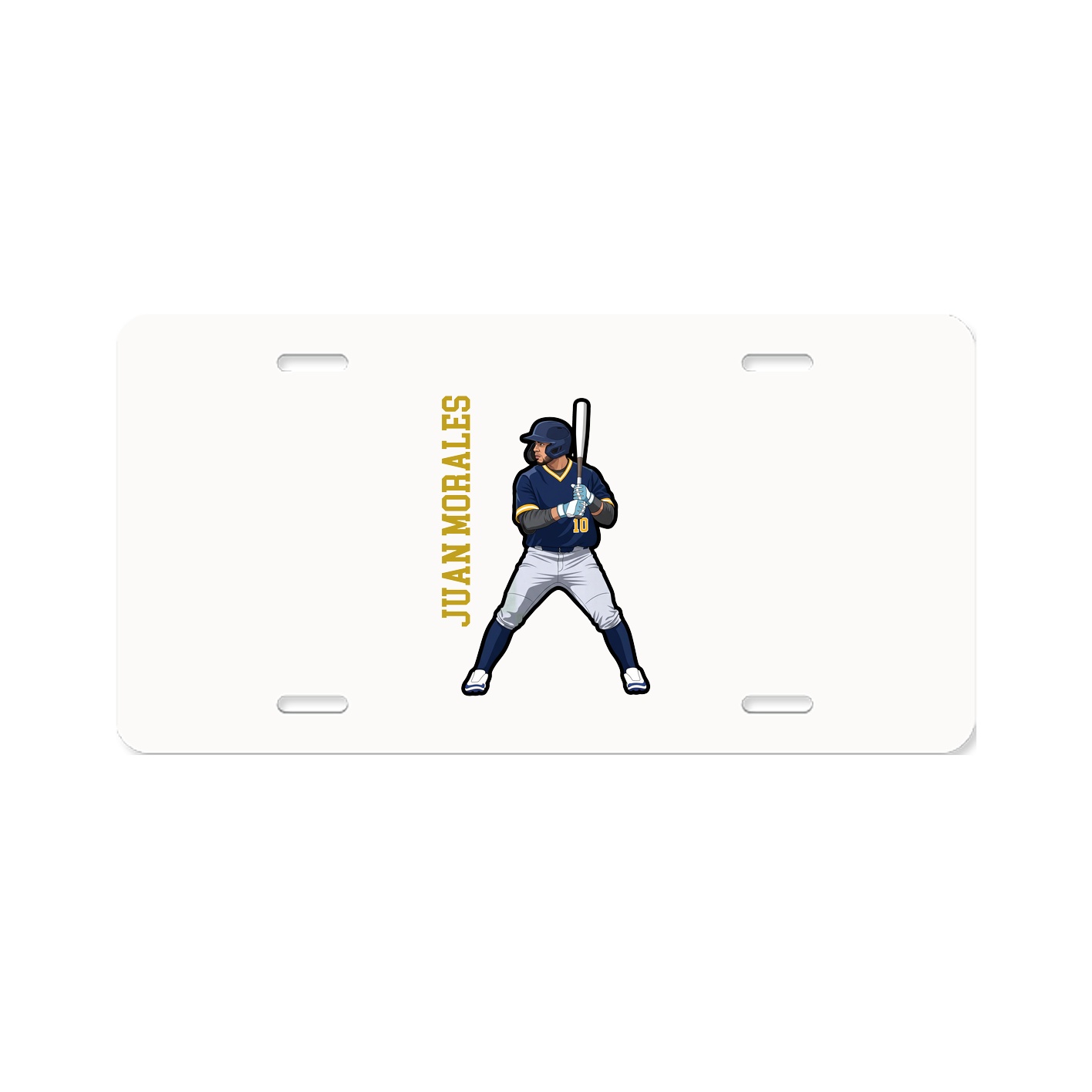 License Plate — Name Vertical in Classic