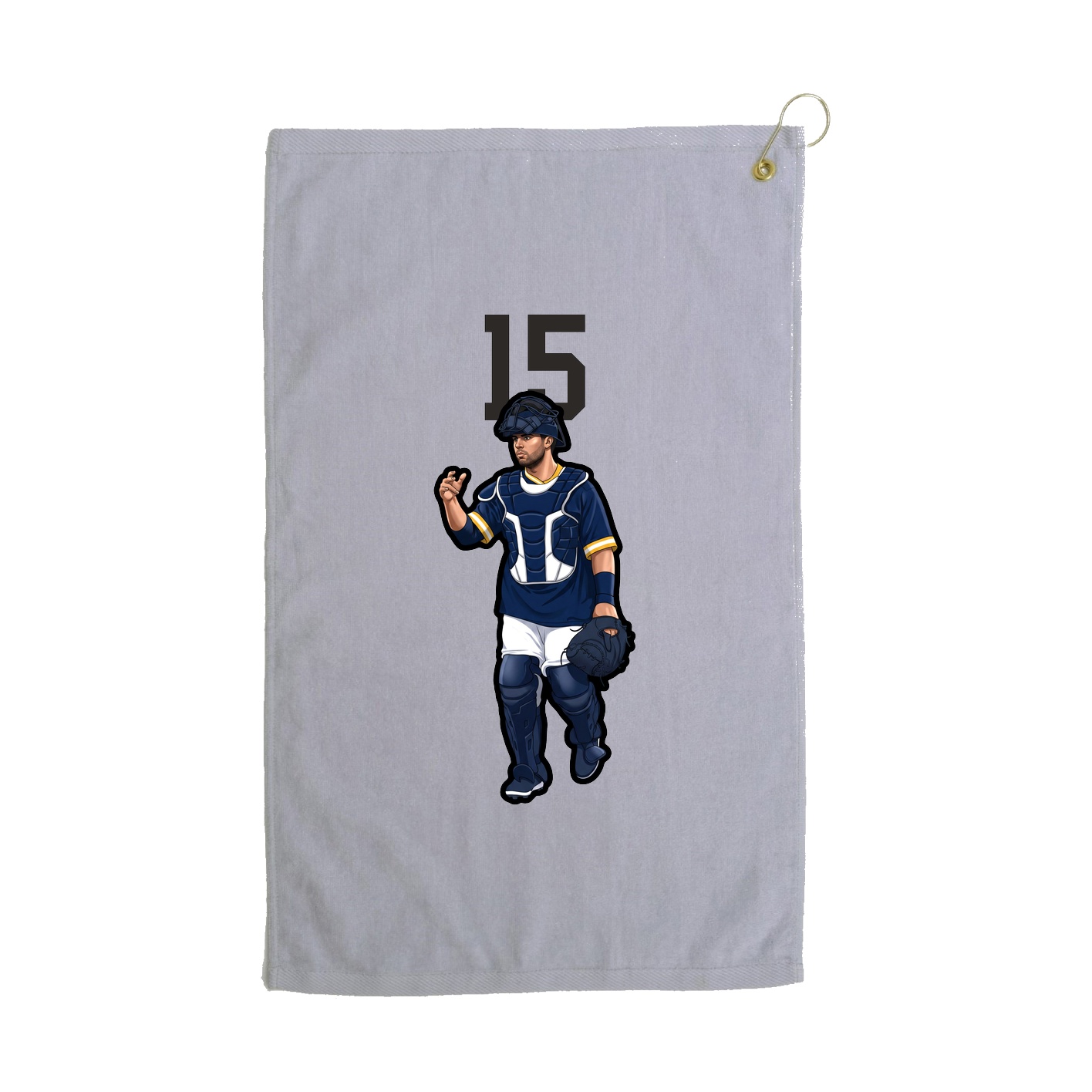 Golf Towel — Number Top in Grey