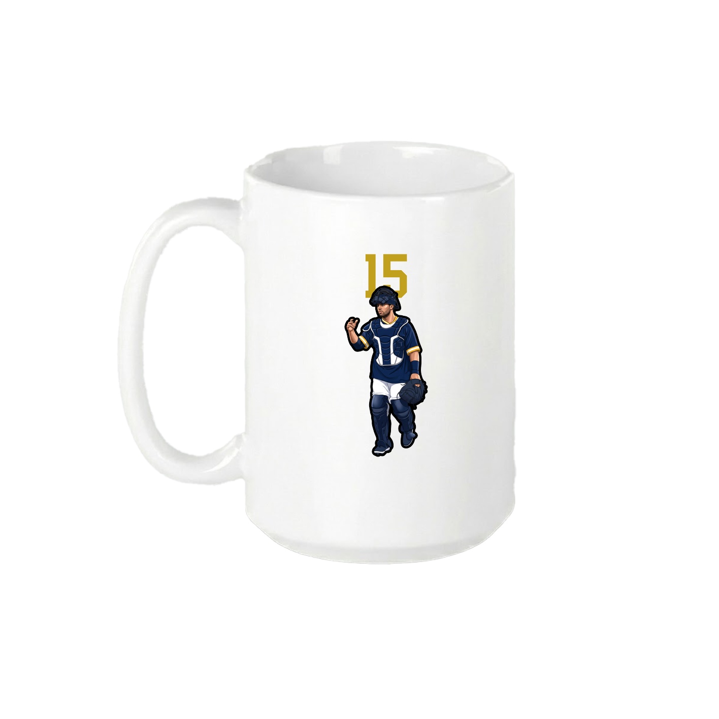 15oz Coffee Mug — Number Top in White