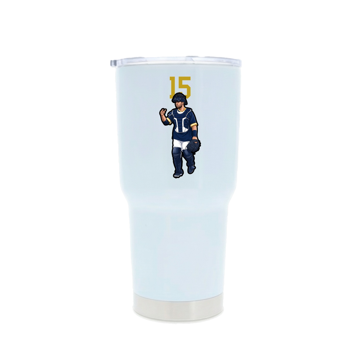 30oz Stainless Steel Tumbler — Number Top in White
