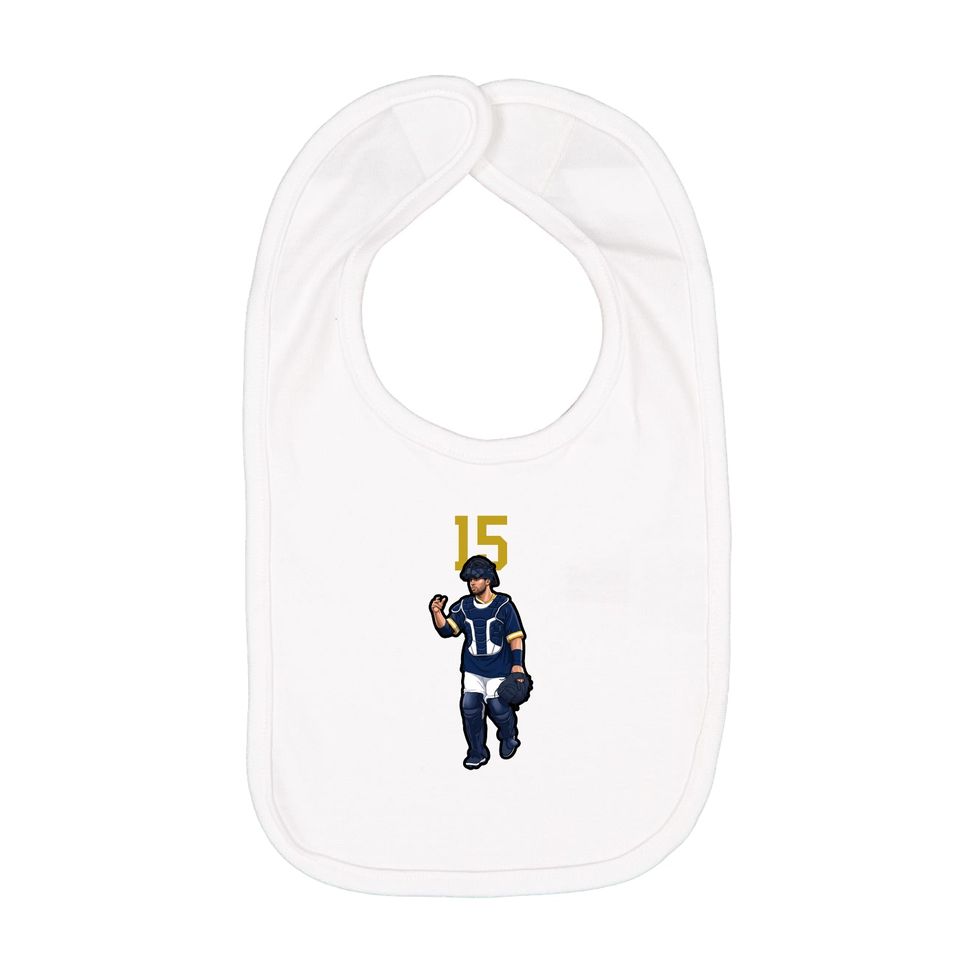 Infant Bib — Number Top in White