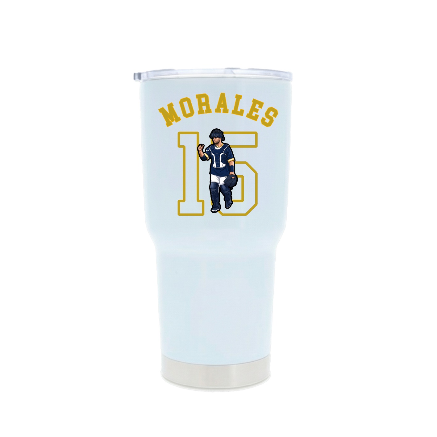 30oz Stainless Steel Tumbler — Shirsey Arch in White