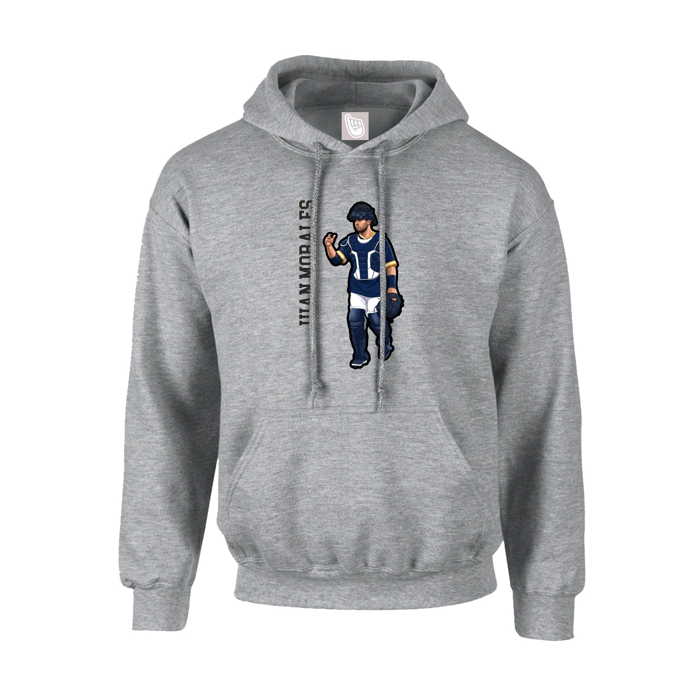 Youth Hoodie — Name Vertical in Grey