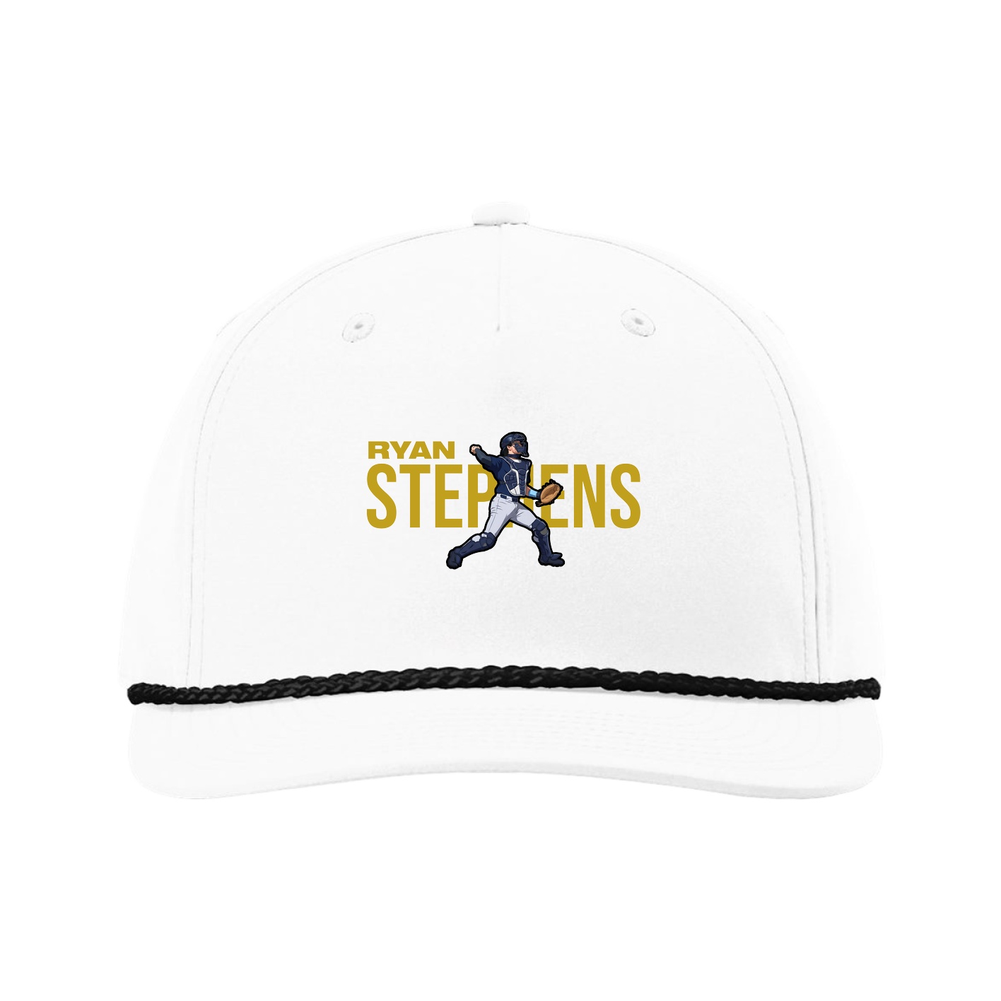 Five-Panel Classic Rope Cap — Player Name in White