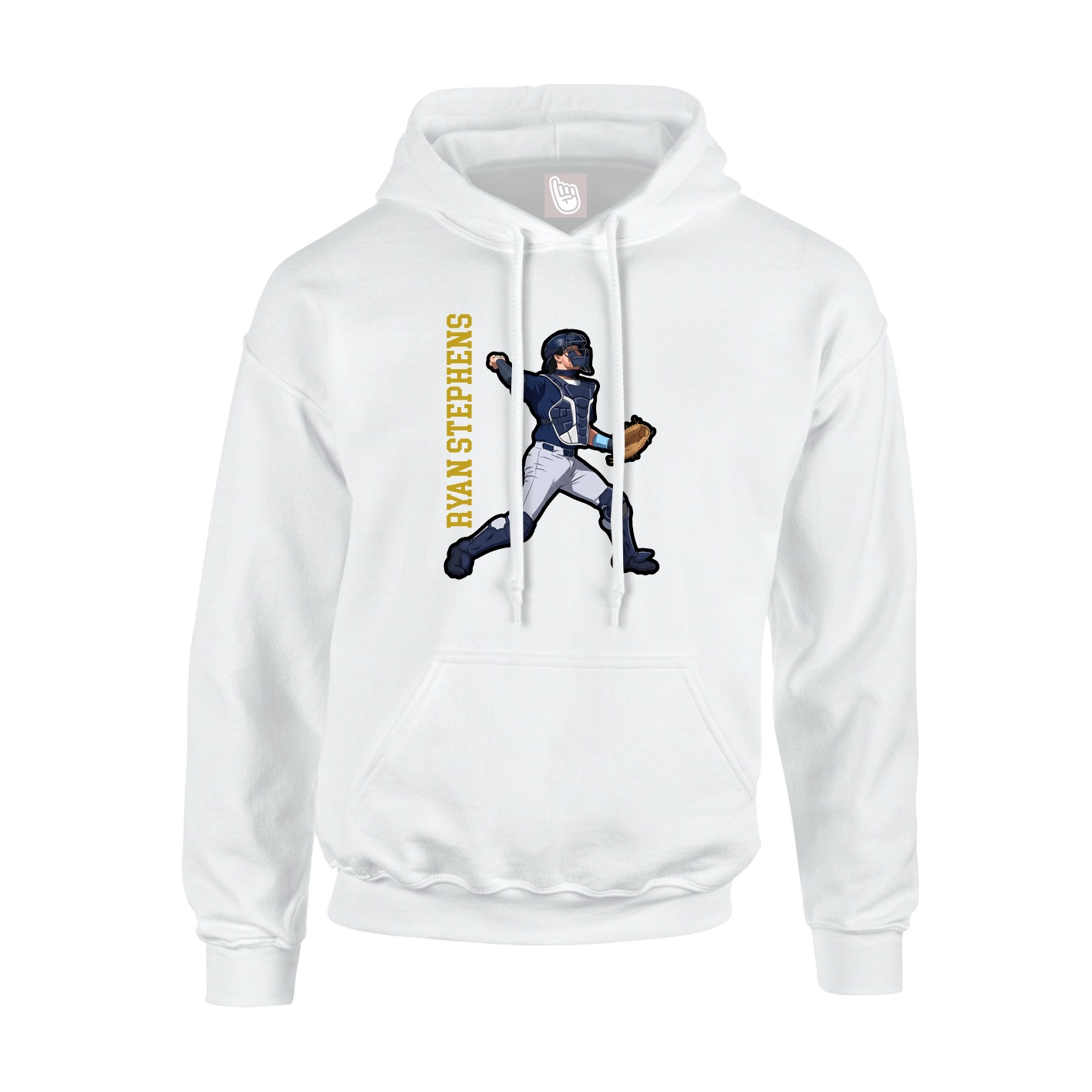 Hoodie — Name Vertical in White
