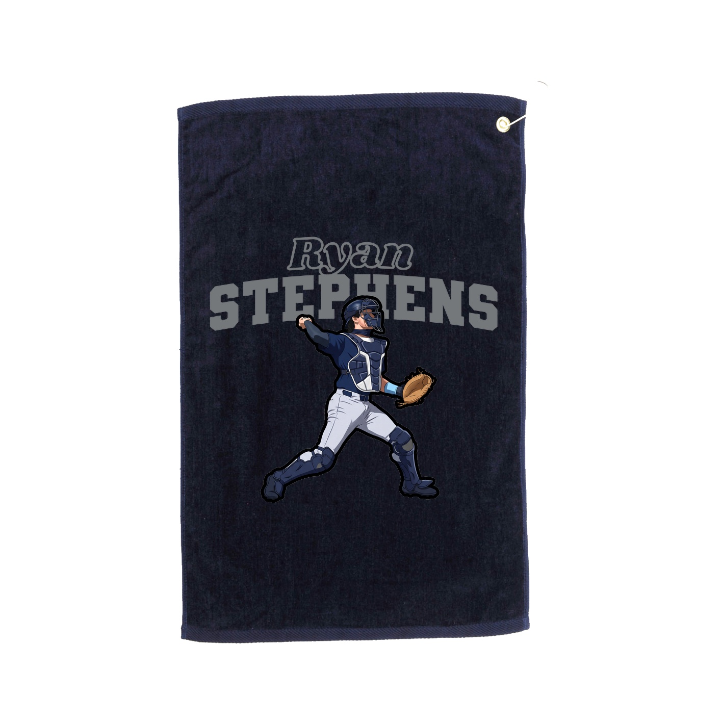 Golf Towel — Name Arch in Navy