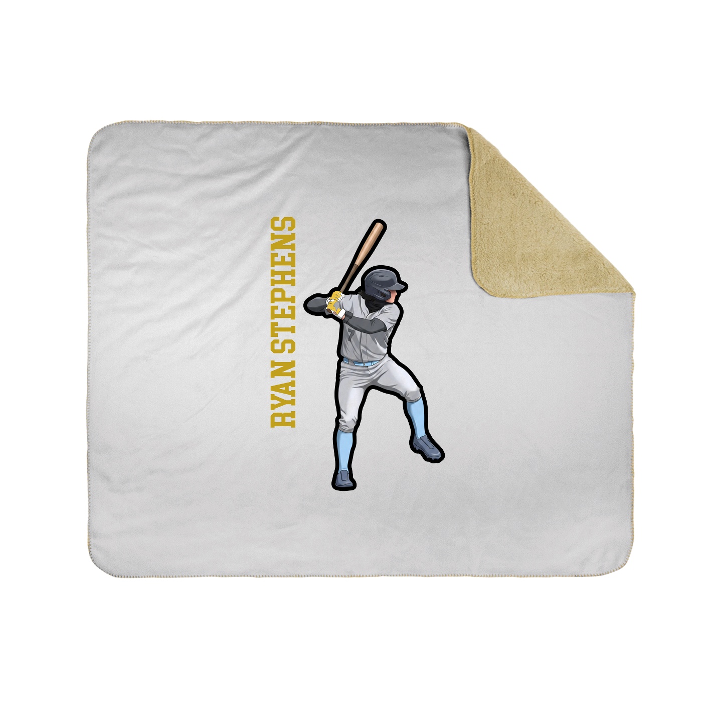 Throw Blanket — Name Vertical in White