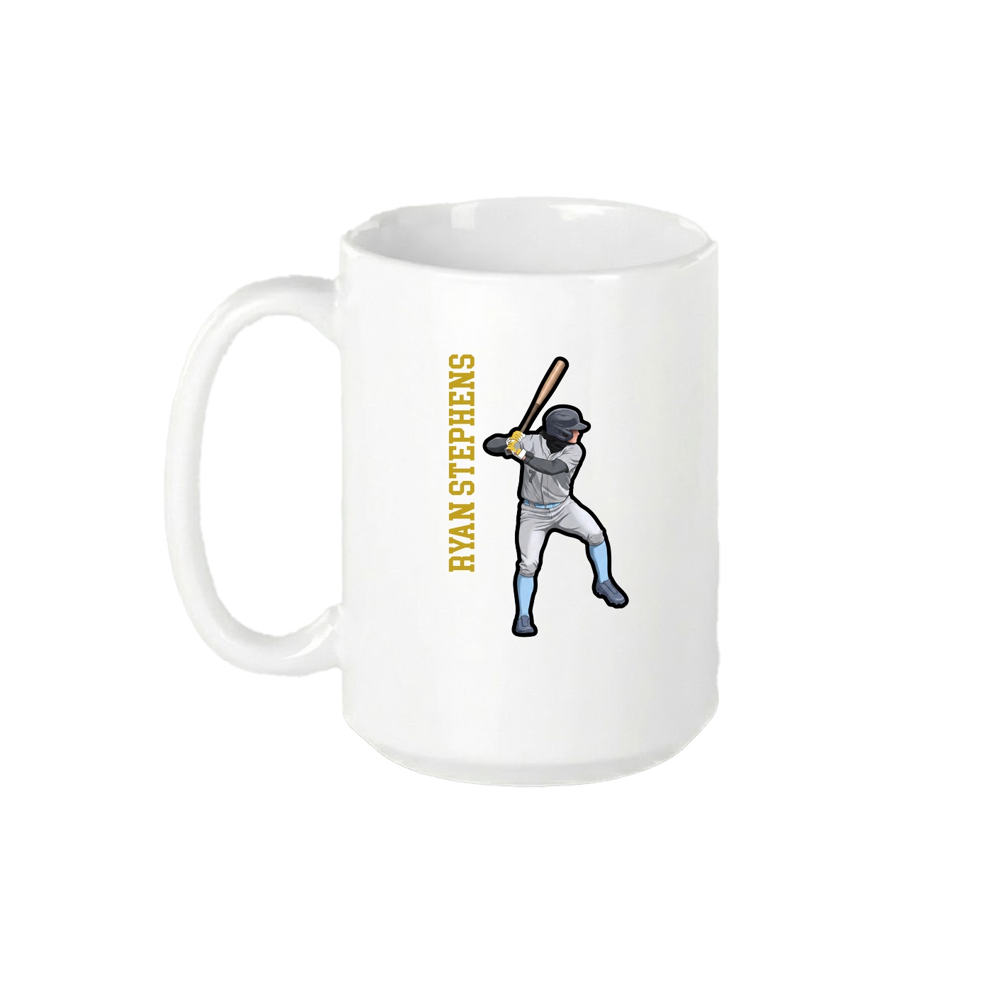 15oz Coffee Mug — Name Vertical in White