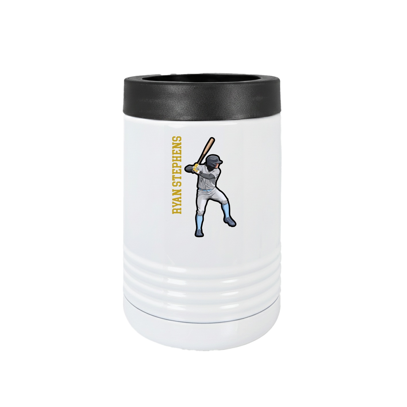 Beverage Holder — Name Vertical in White
