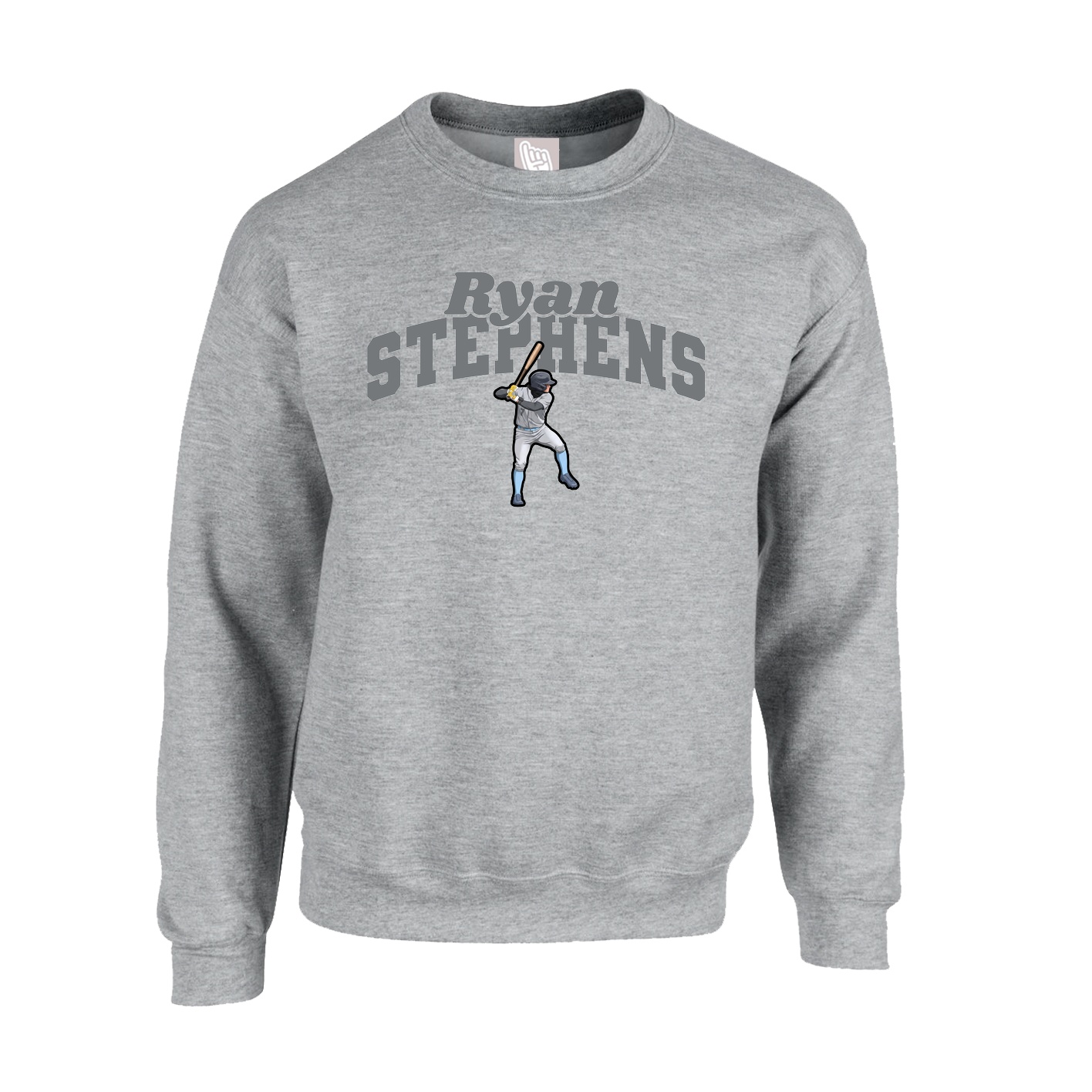 Fleece Crew — Signature Arch in Grey