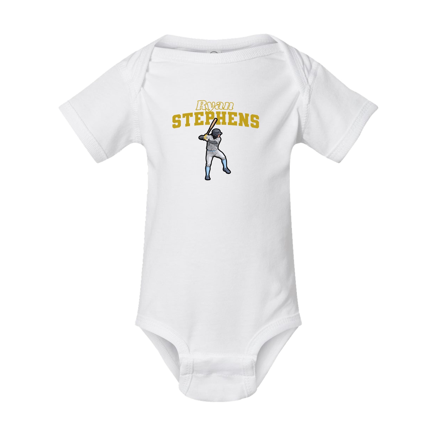 Baby Onesie — Name Arch in White