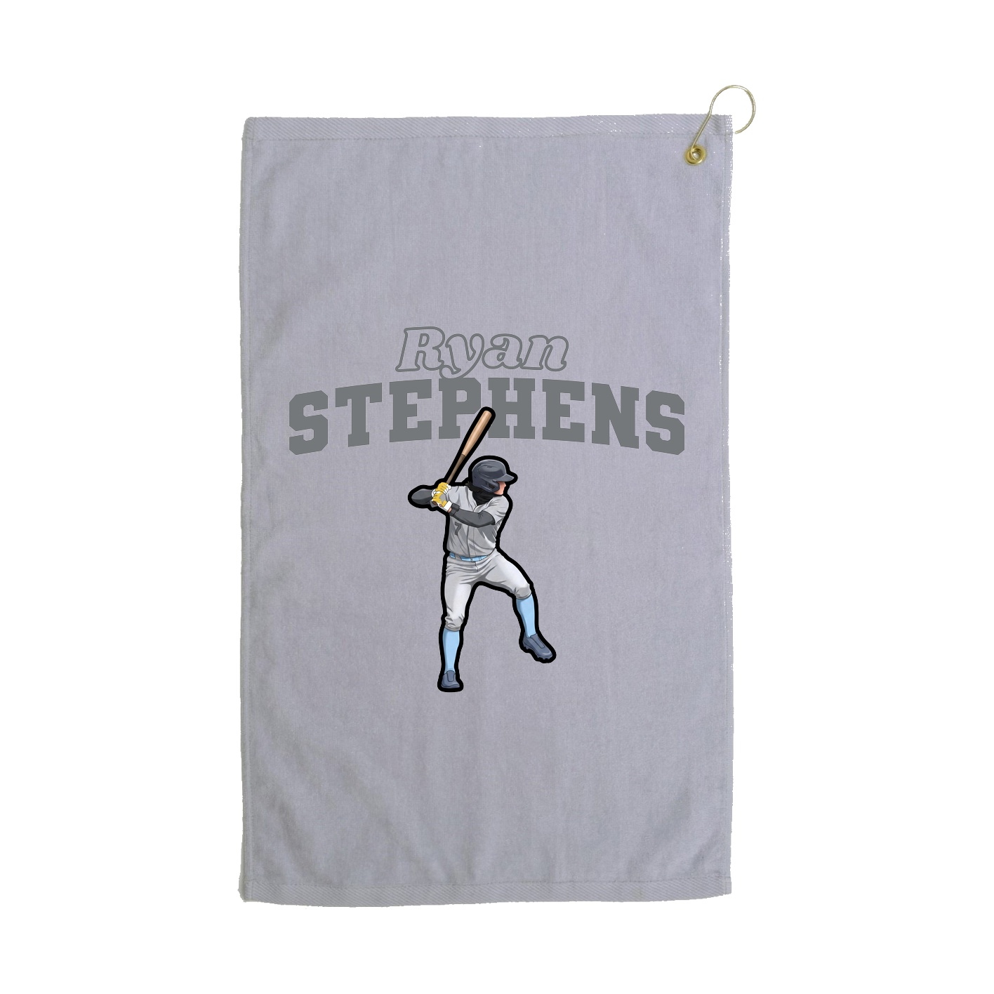 Golf Towel — Name Arch in Grey