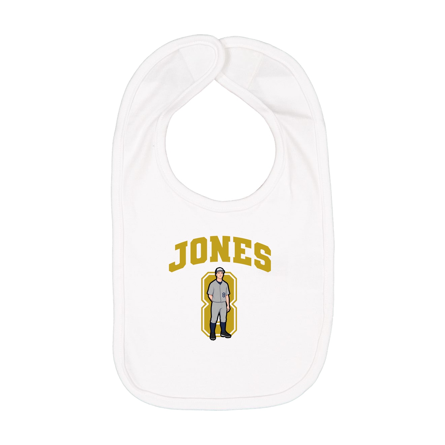 Infant Bib — Number in White