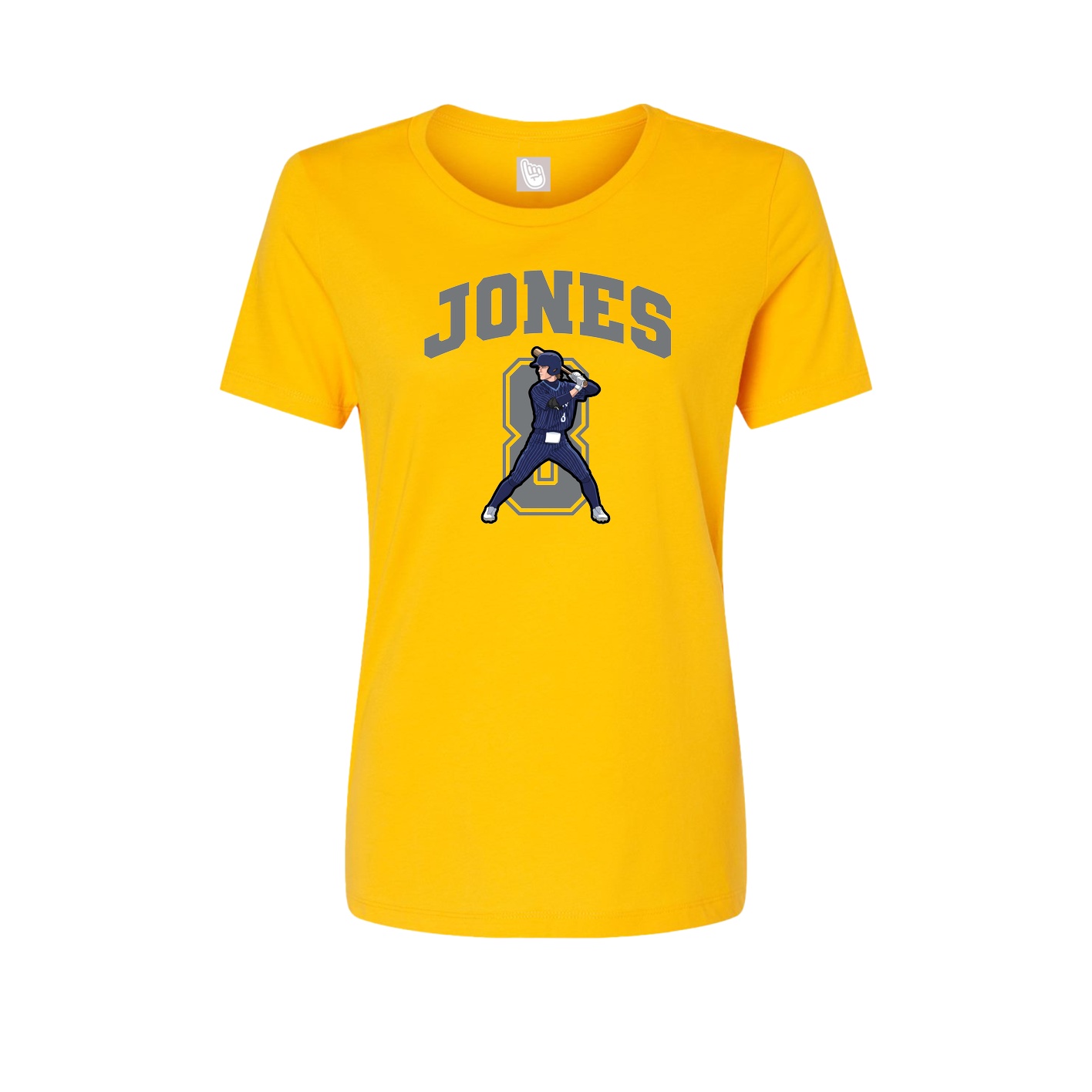 Fitted Women's Tee — Number in Gold