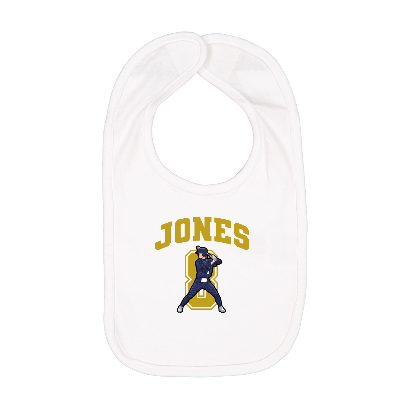 Infant Bib — Number in White