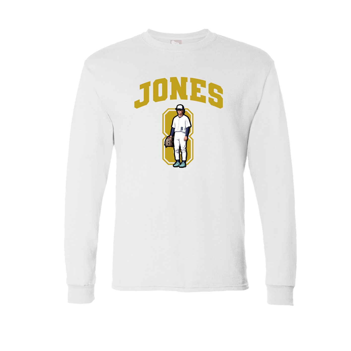 Long Sleeve Tee — Number in White