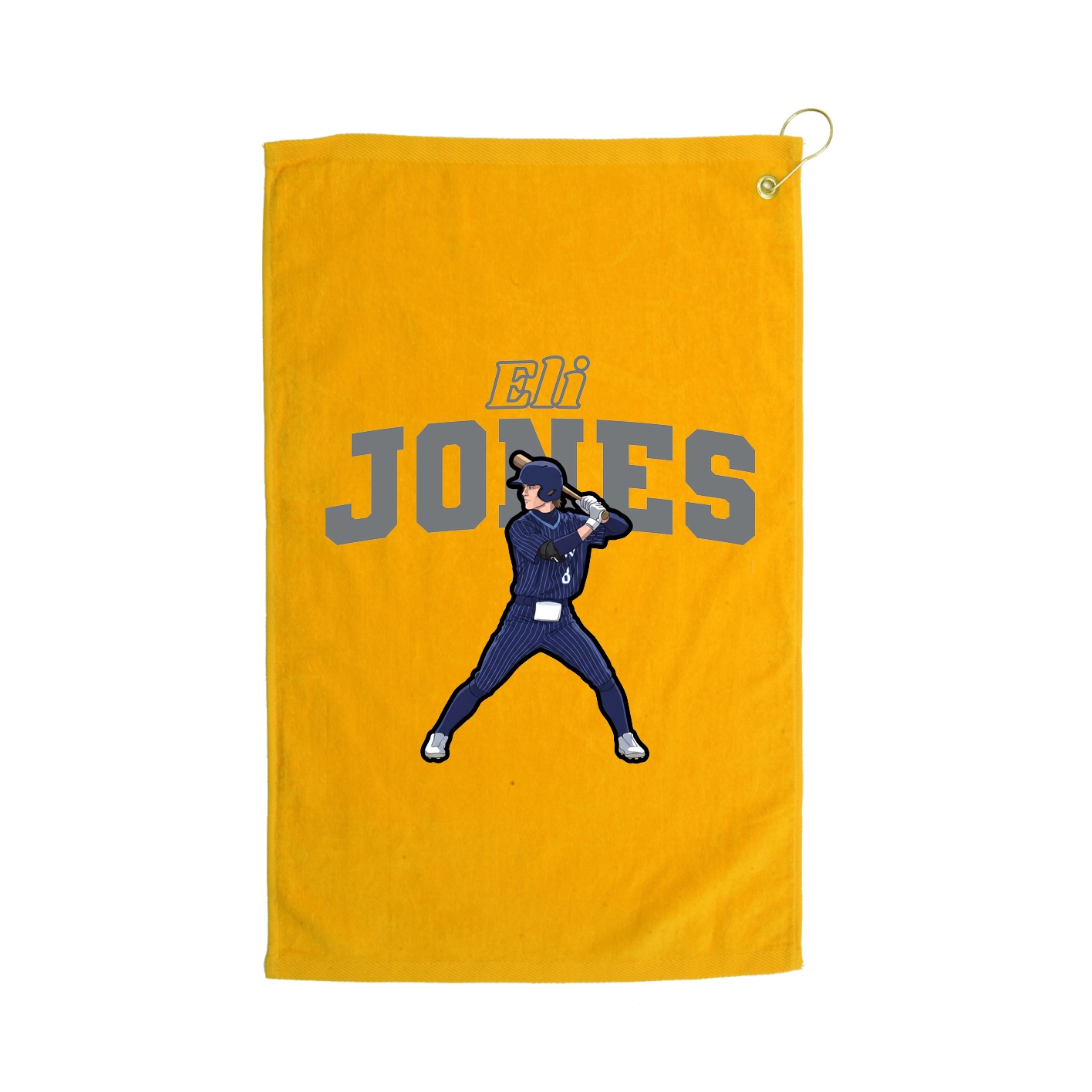Golf Towel — Name Arch in Gold