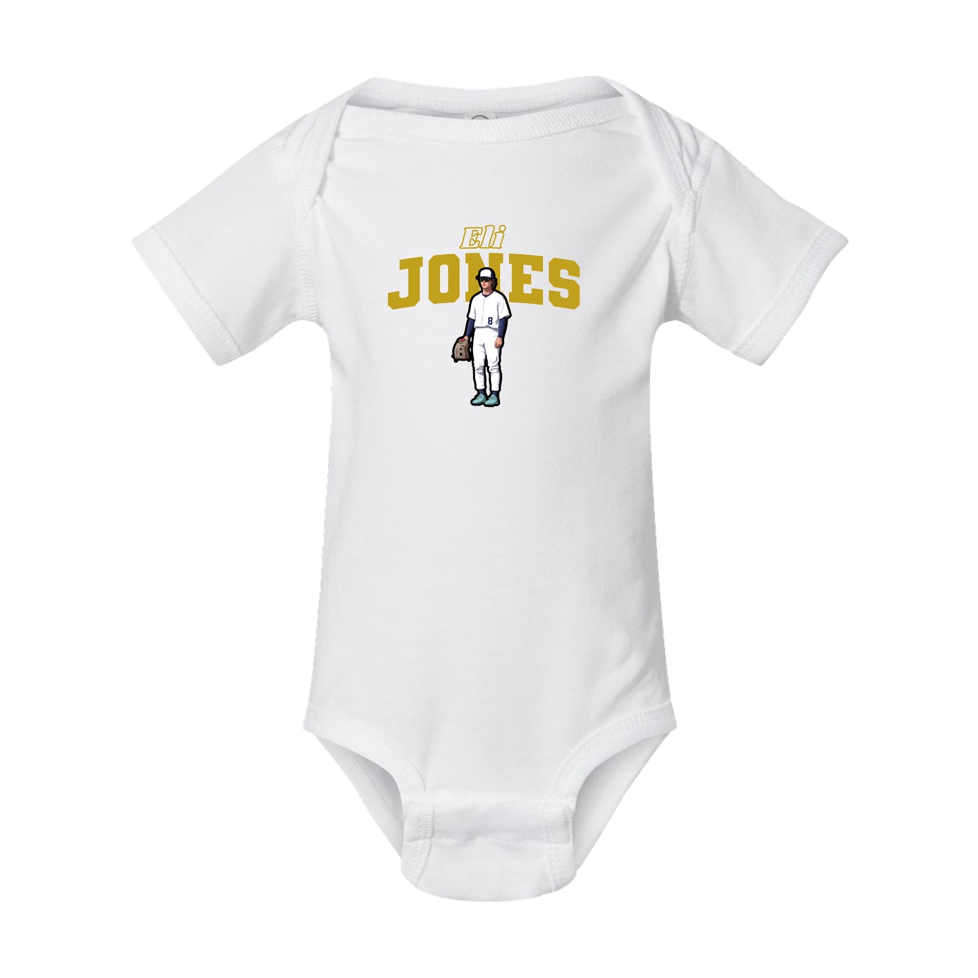Baby Onesie — Name Arch in White