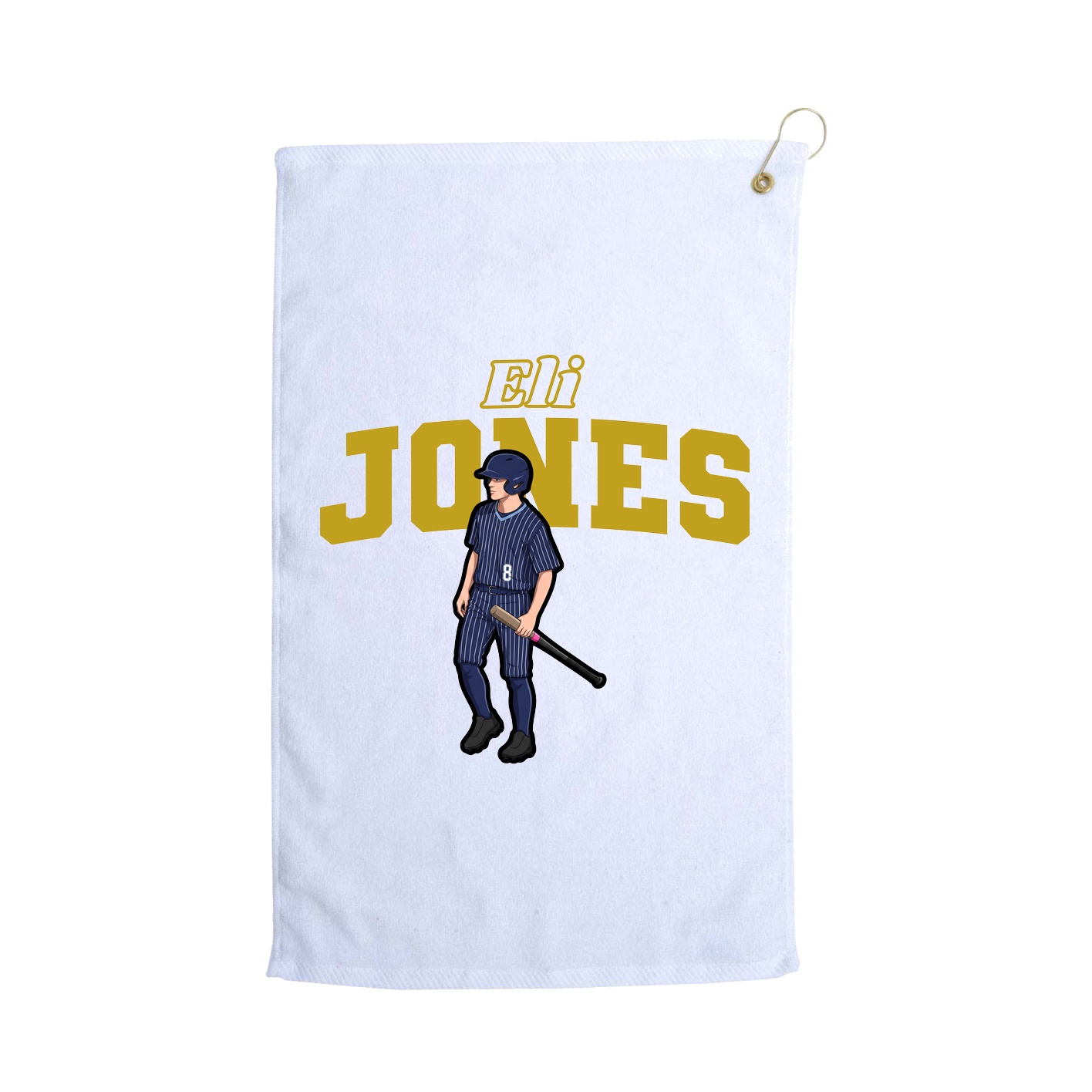 Golf Towel — Name Arch in White