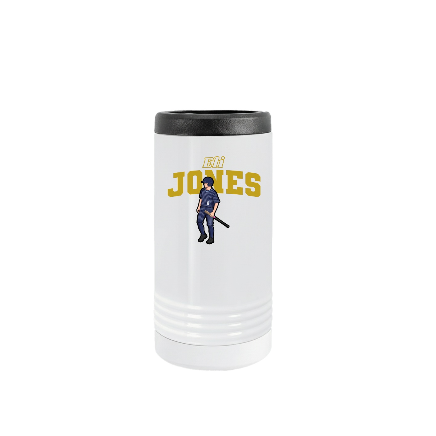 Slim Beverage Holder — Name Arch in White