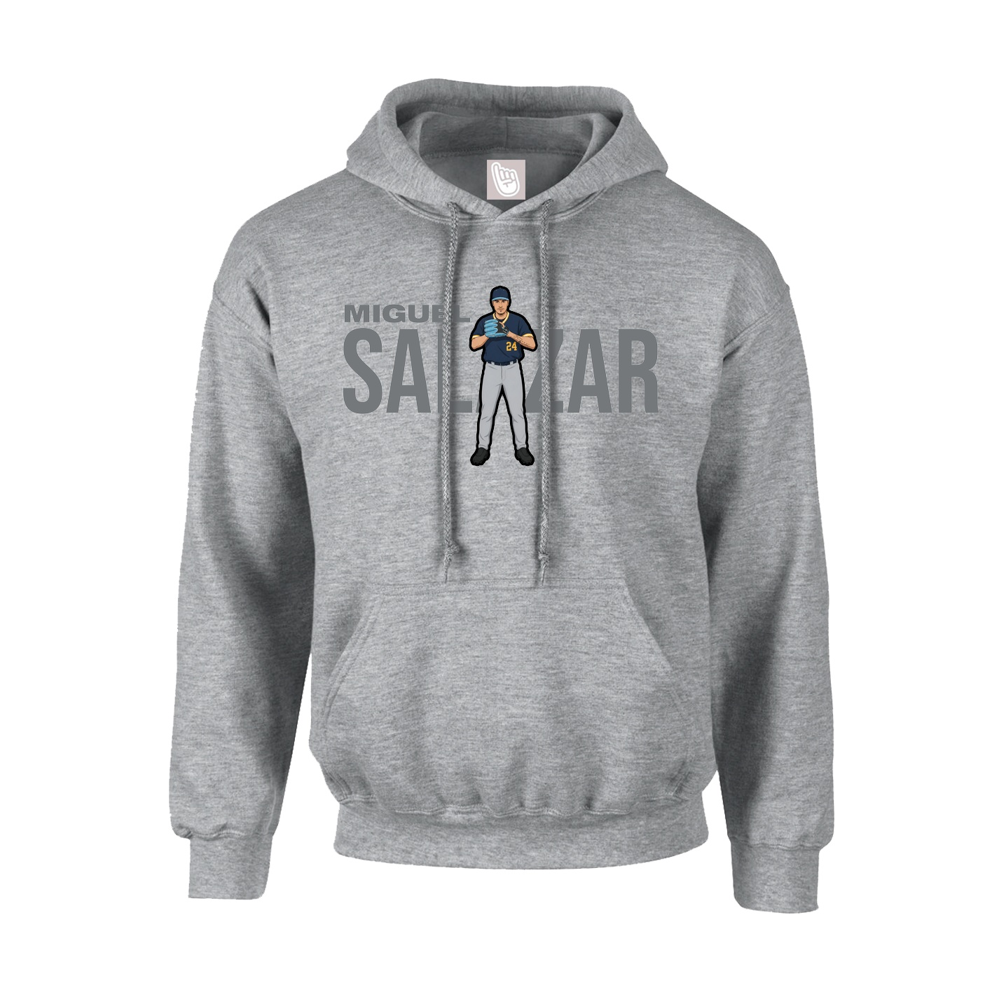 Hoodie — Player Name in Grey