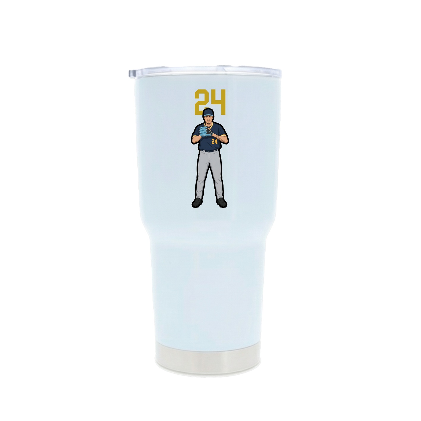 30oz Stainless Steel Tumbler — Number Top in White