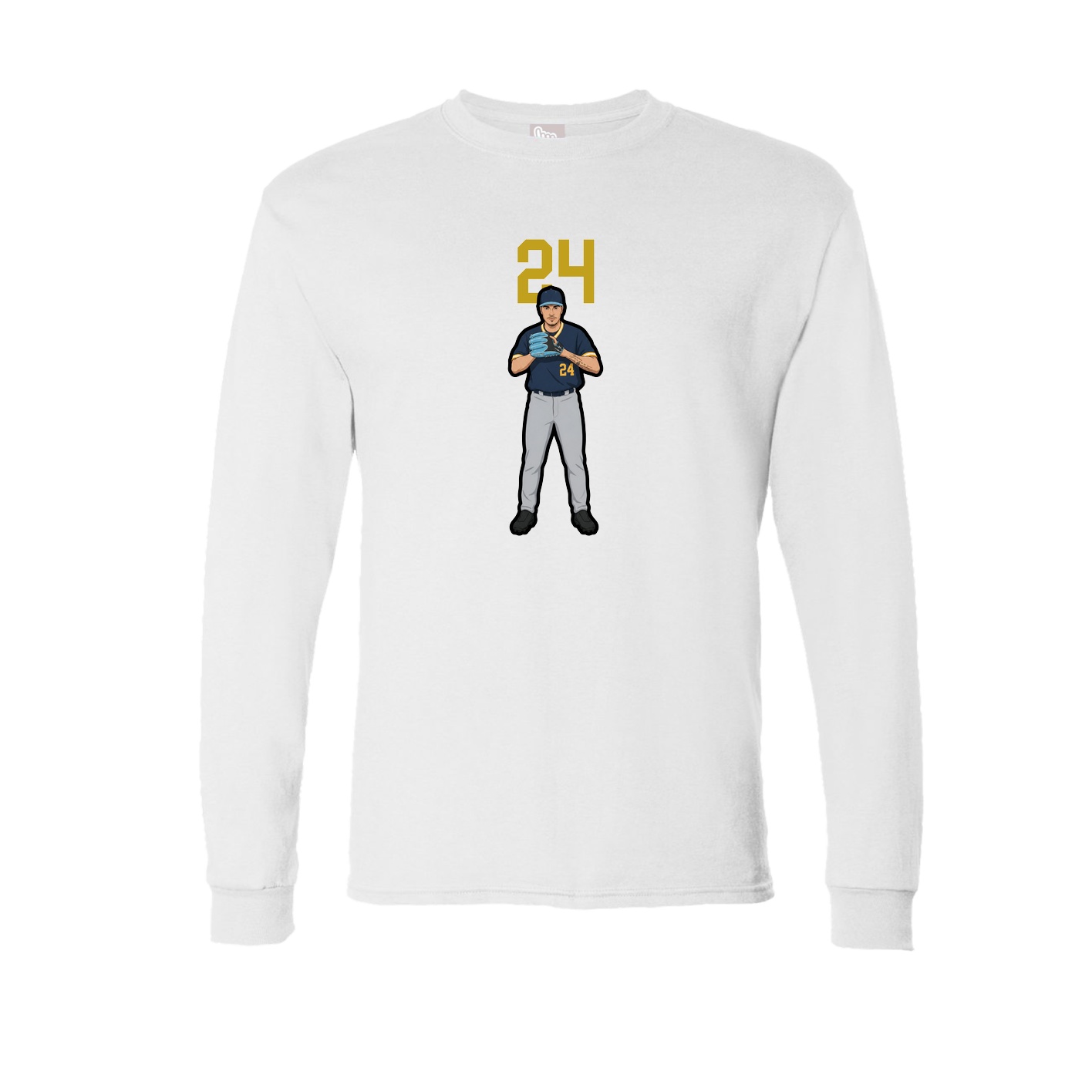 Long Sleeve Tee — Number Top in White
